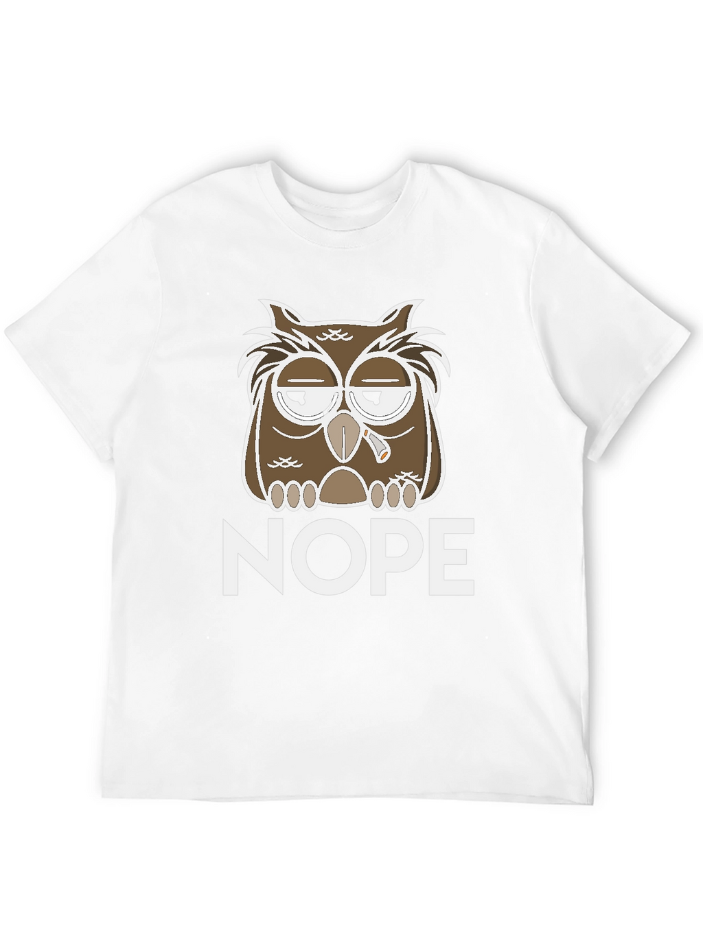Nope Owl Graphic Tee - Funny Casual T-Shirt