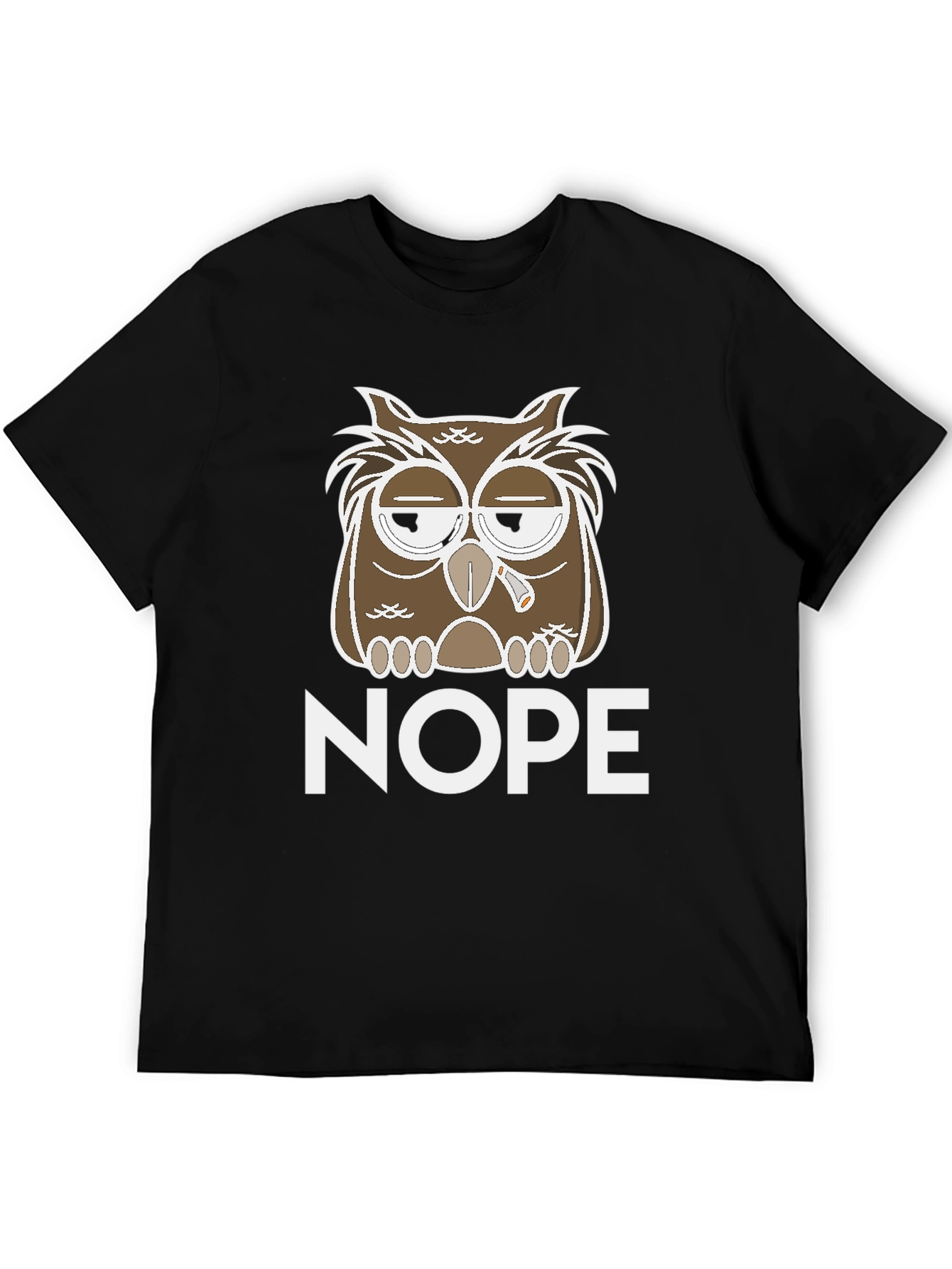 Nope Owl Graphic Tee - Funny Casual T-Shirt