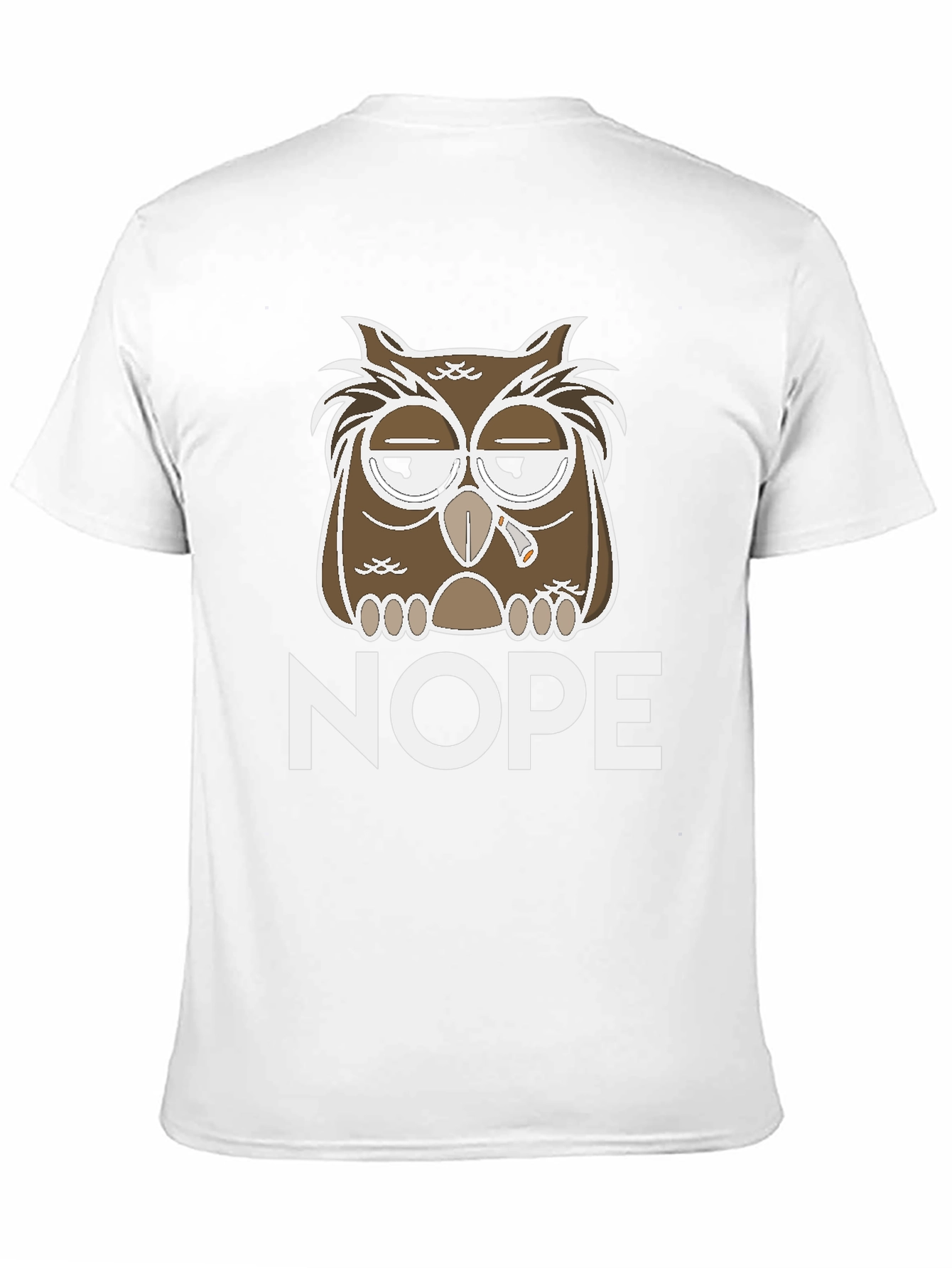 Nope Owl Graphic Tee - Funny Casual T-Shirt