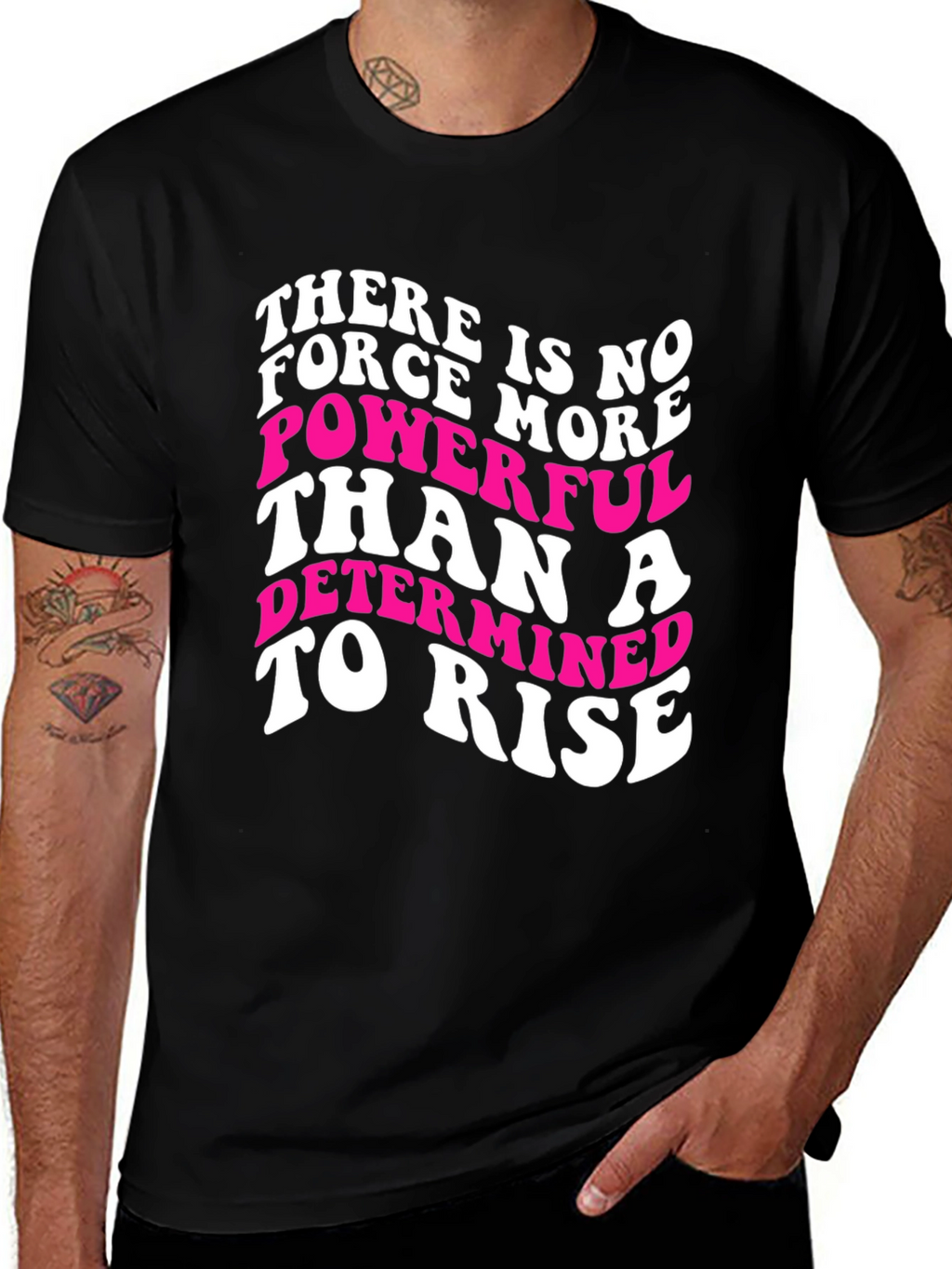 Motivational Graphic Tee - Determined To Rise