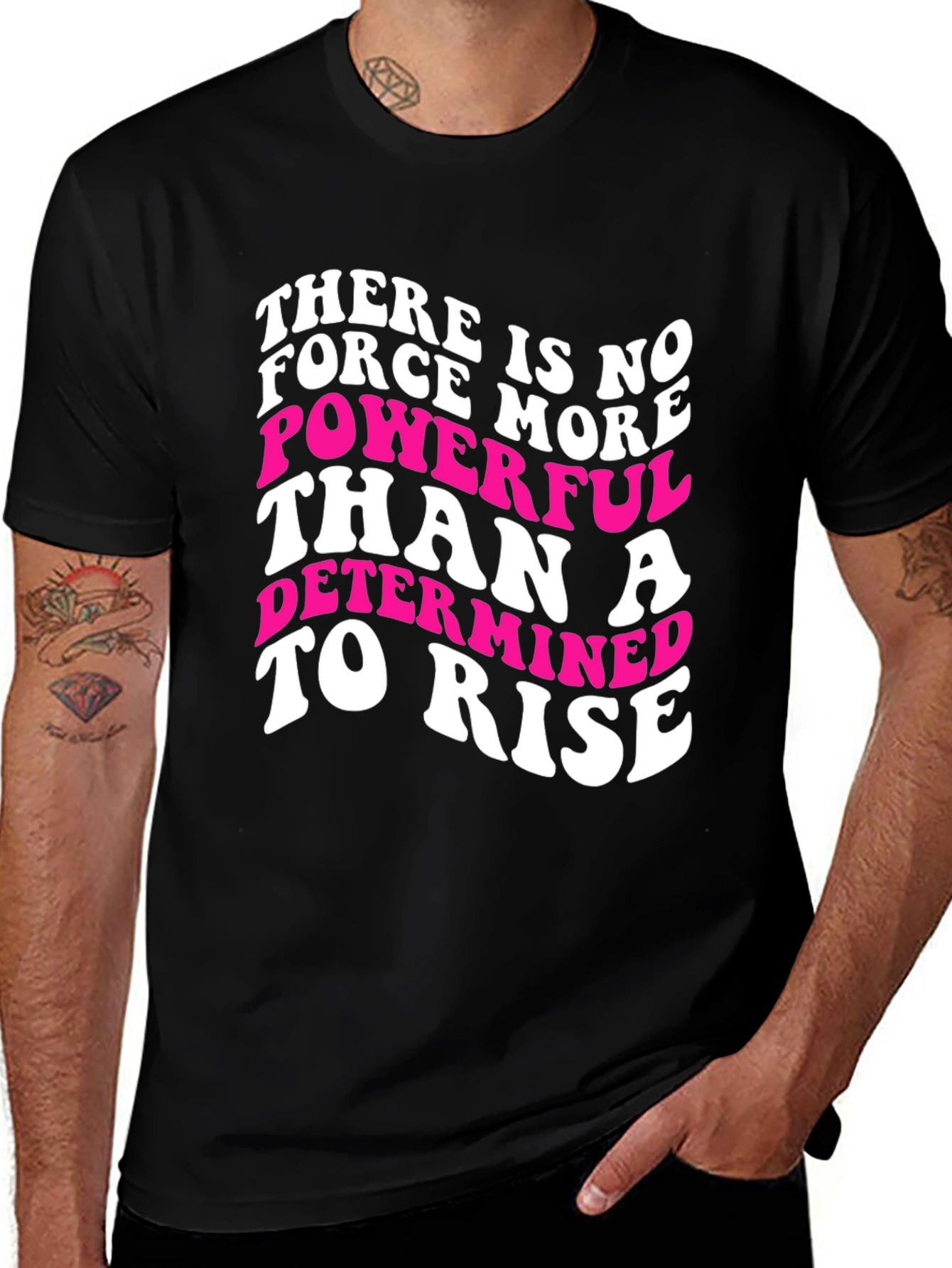 Motivational Graphic Tee - Determined To Rise