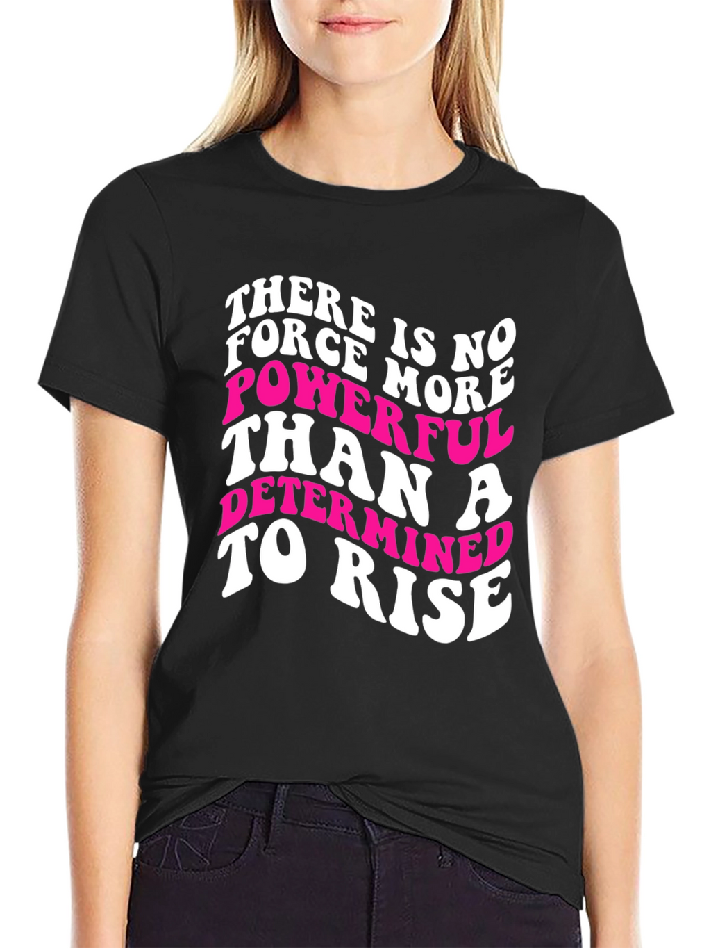 Motivational Graphic Tee - Determined To Rise