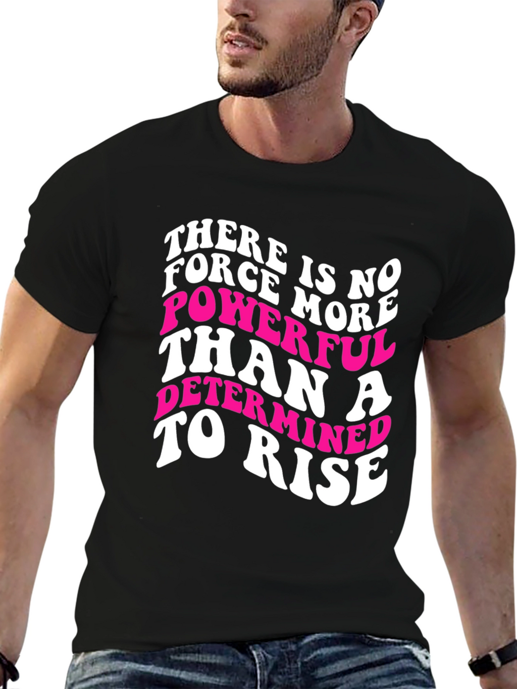 Motivational Graphic Tee - Determined To Rise