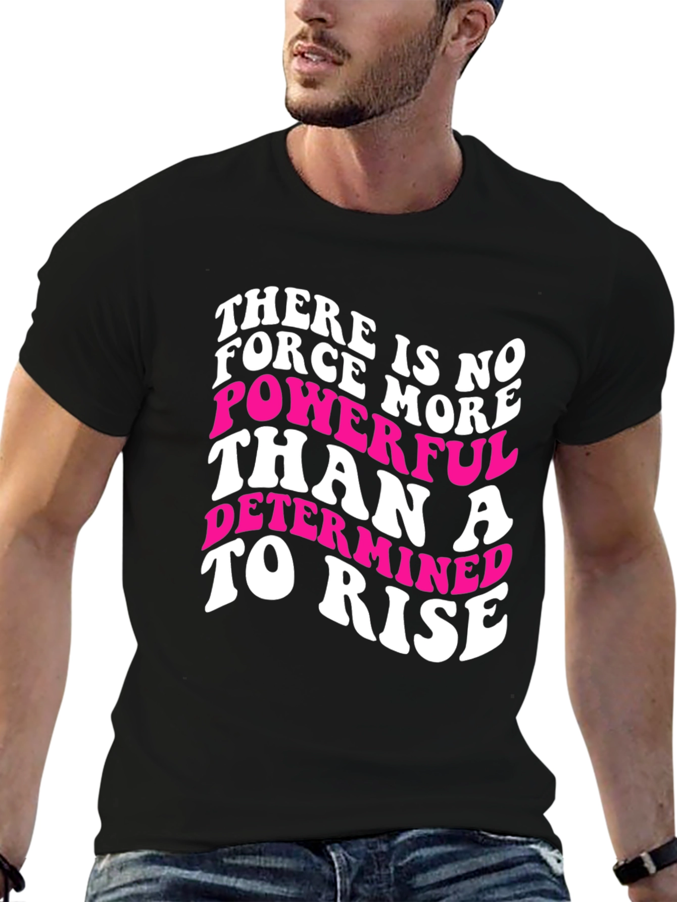 Motivational Graphic Tee - Determined To Rise