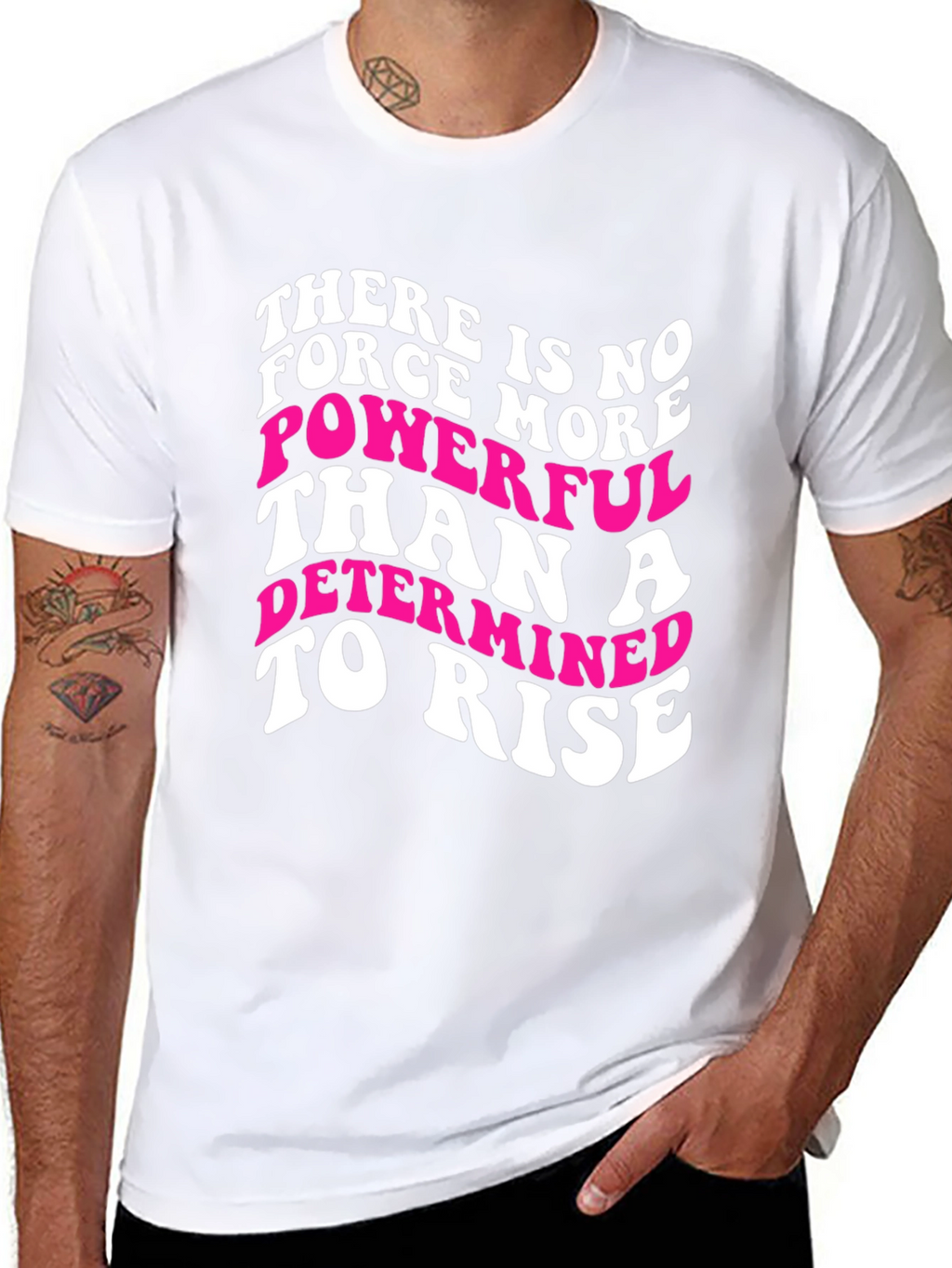 Motivational Graphic Tee - Determined To Rise