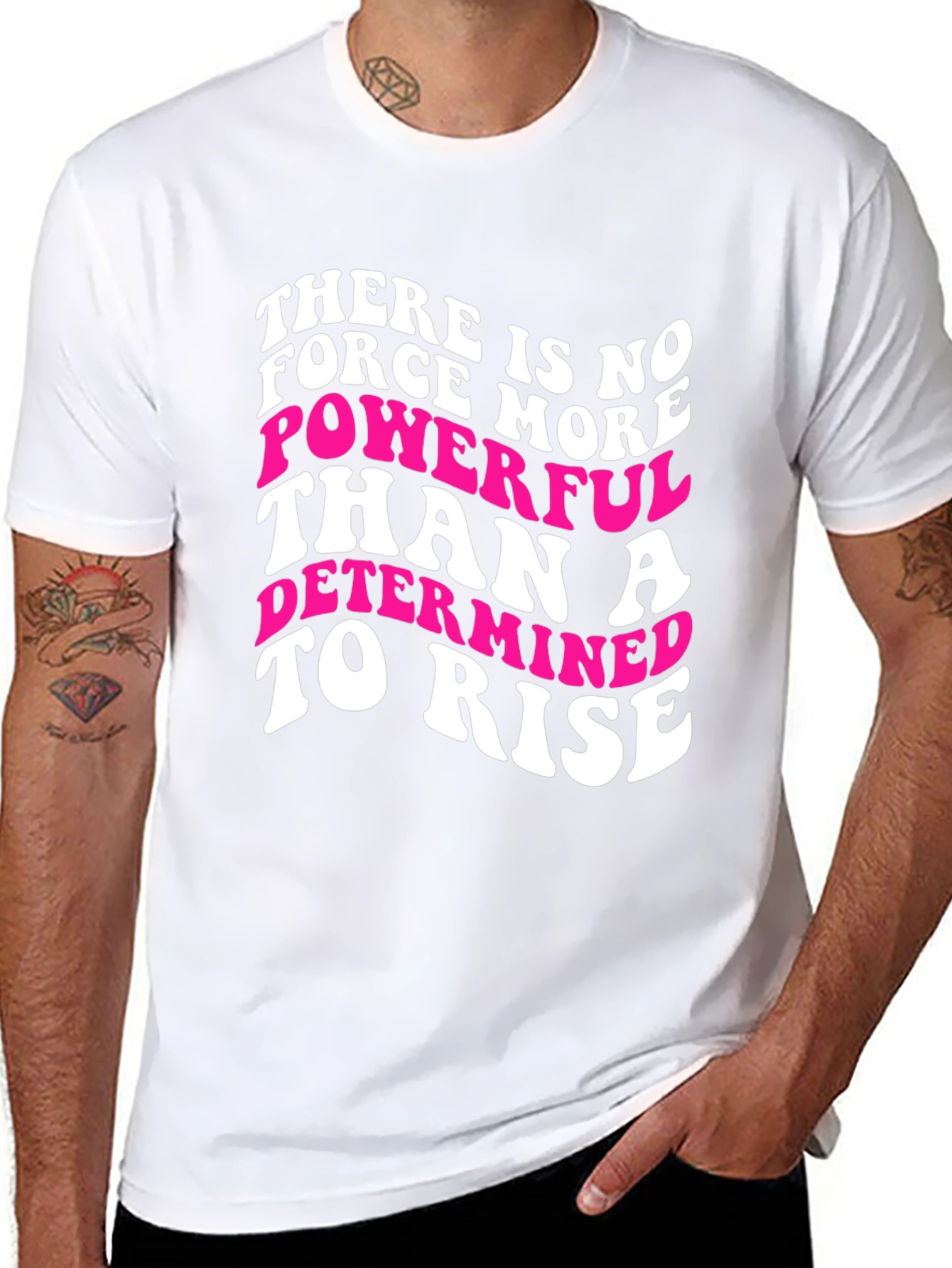 Motivational Graphic Tee - Determined To Rise