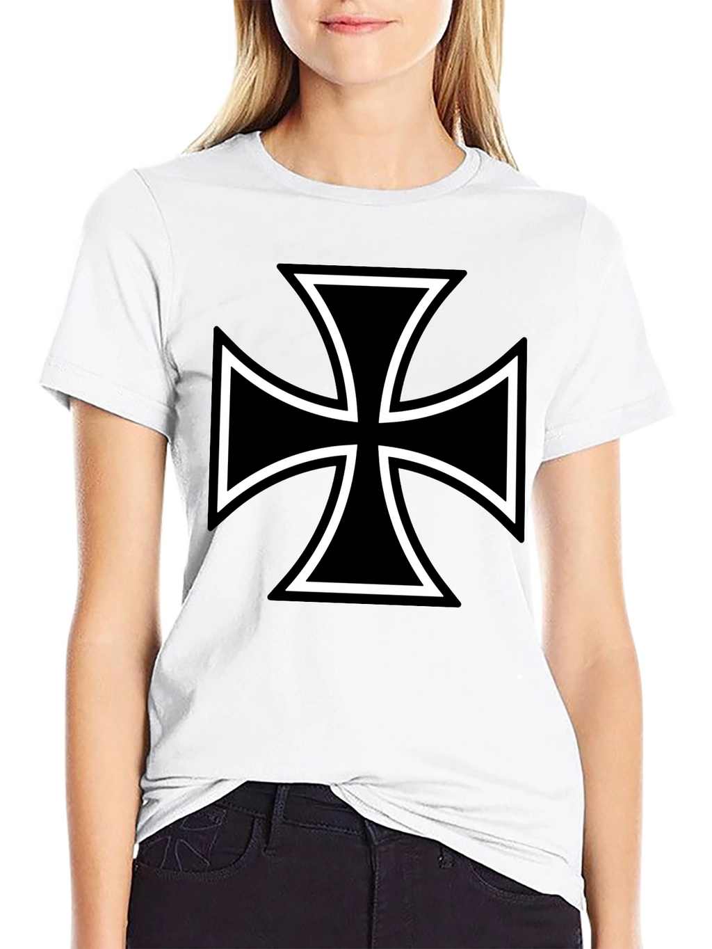 Black Maltese Cross Graphic Tee
