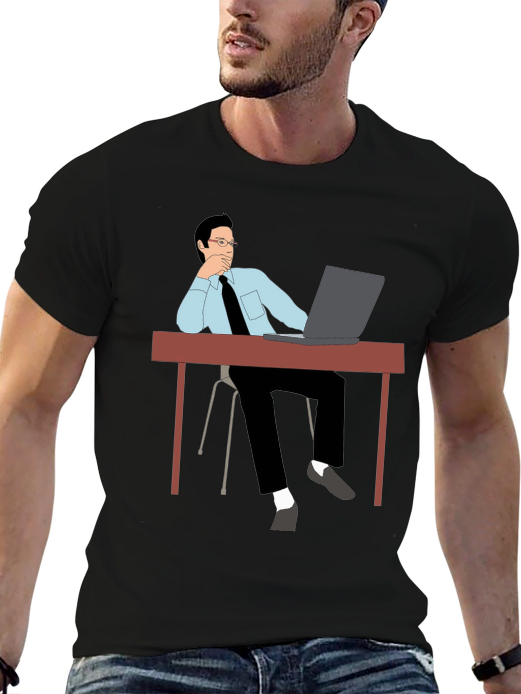 Thinking Man T-Shirt - Office Style