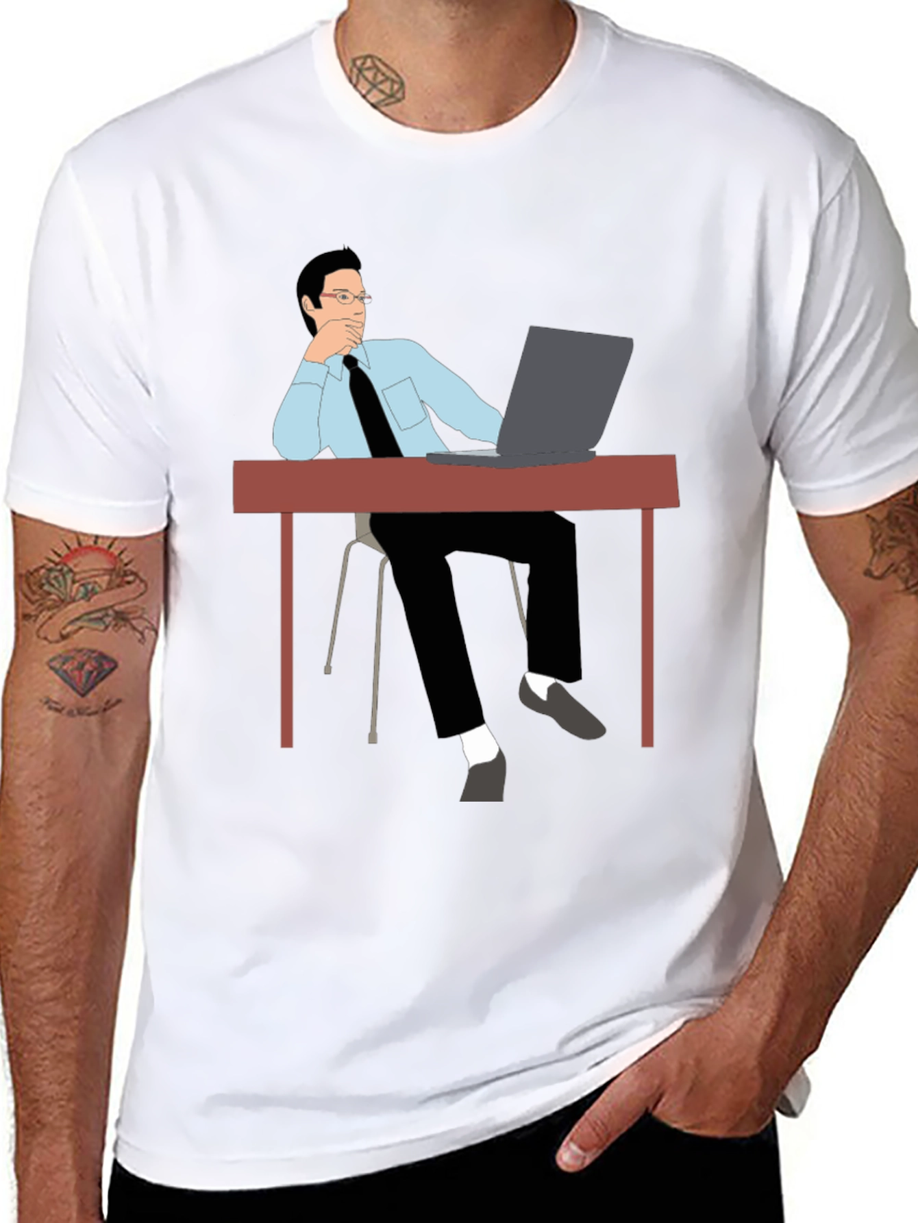 Thinking Man T-Shirt - Office Style