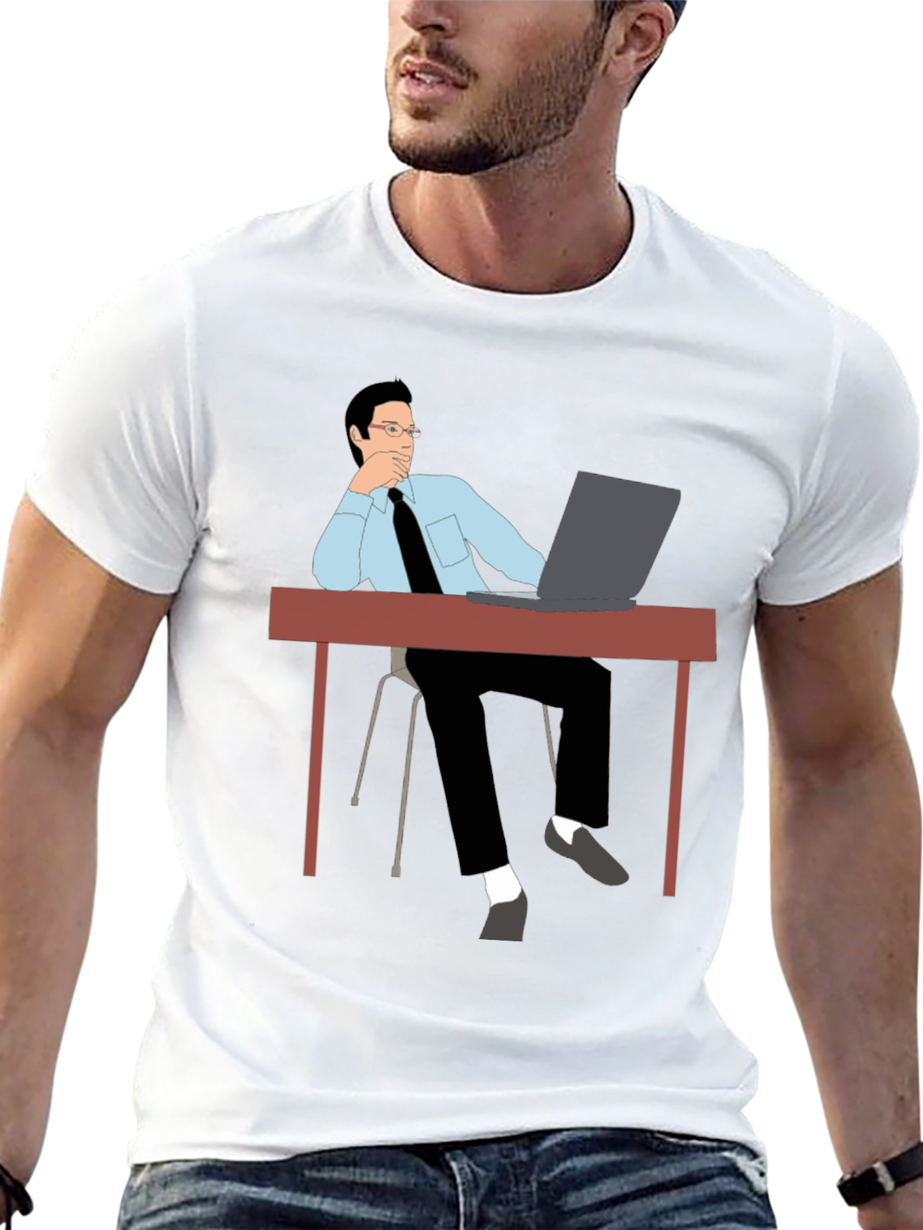 Thinking Man T-Shirt - Office Style