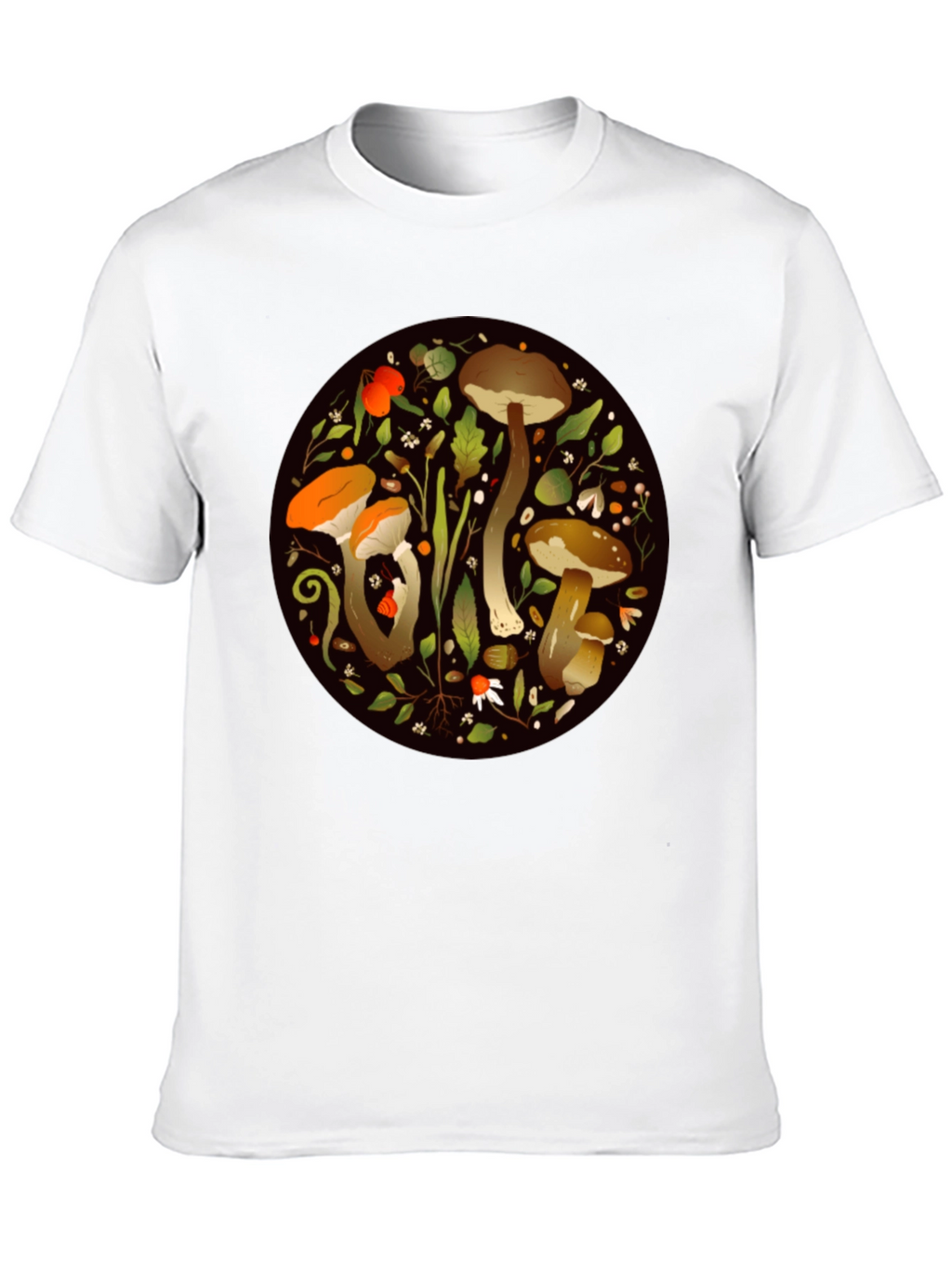 Mushroom Circle Graphic Tee - Nature Inspired Design