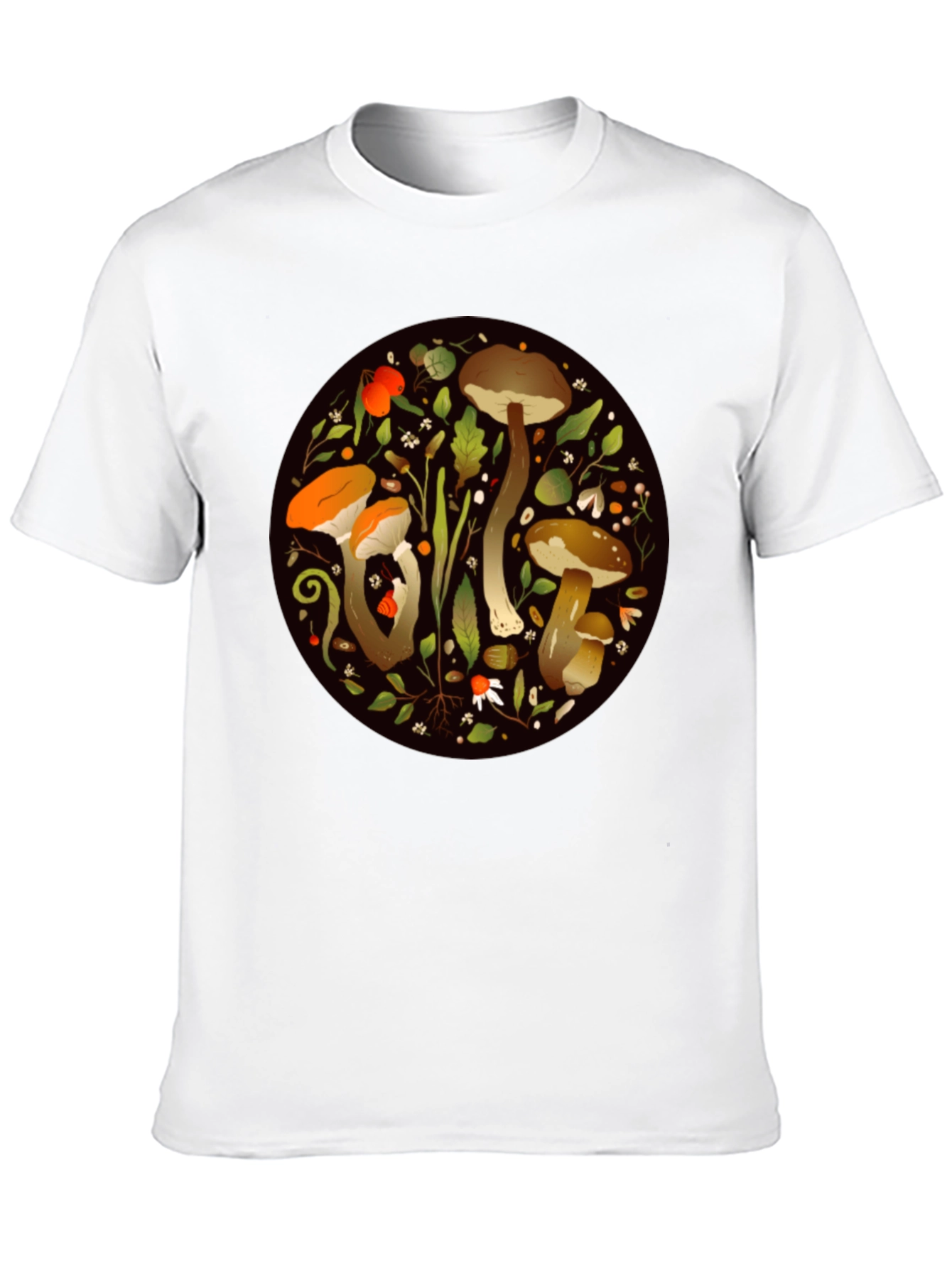 Mushroom Circle Graphic Tee - Nature Inspired Design