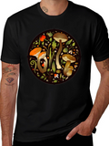 Mushroom Circle Graphic Tee - Nature Inspired Design