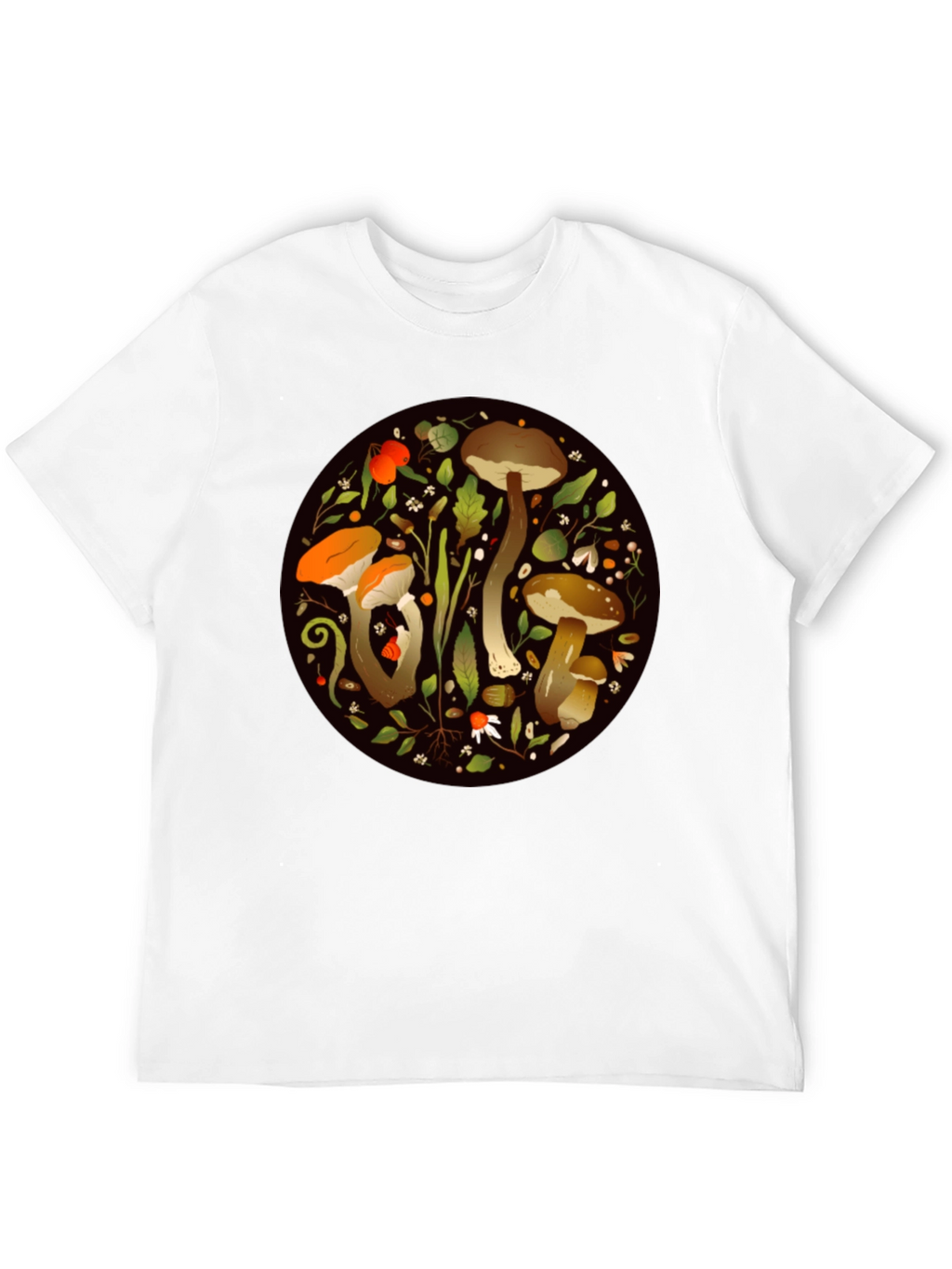 Mushroom Circle Graphic Tee - Nature Inspired Design