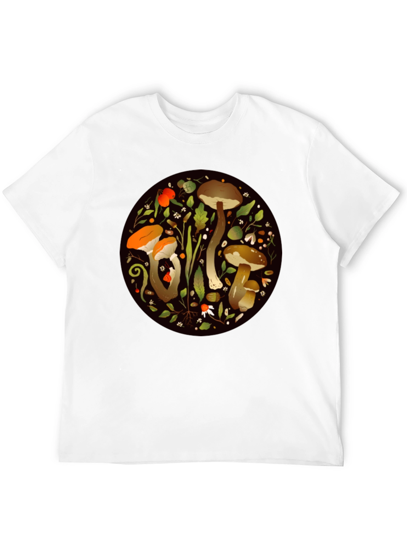 Mushroom Circle Graphic Tee - Nature Inspired Design
