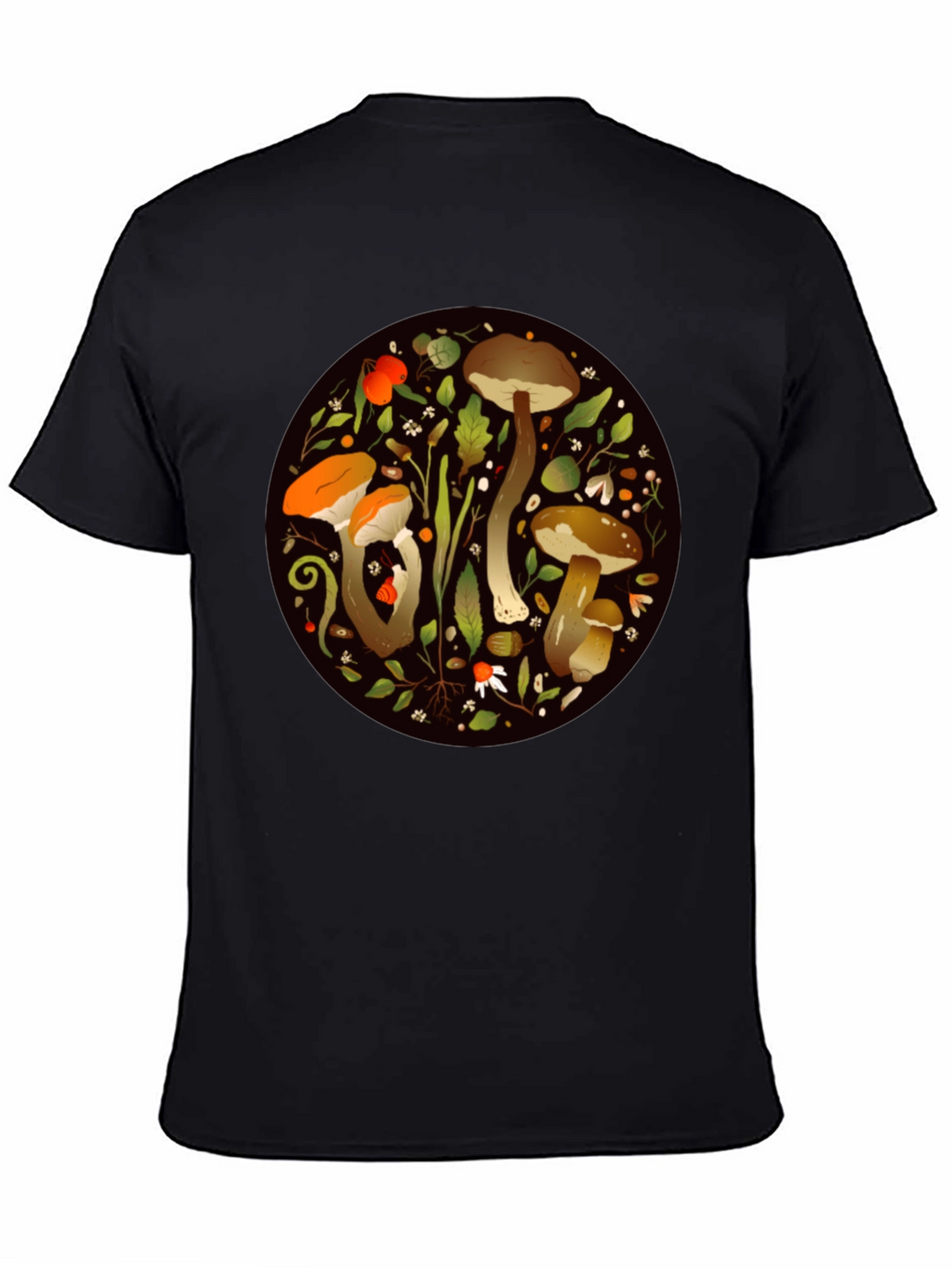 Mushroom Circle Graphic Tee - Nature Inspired Design
