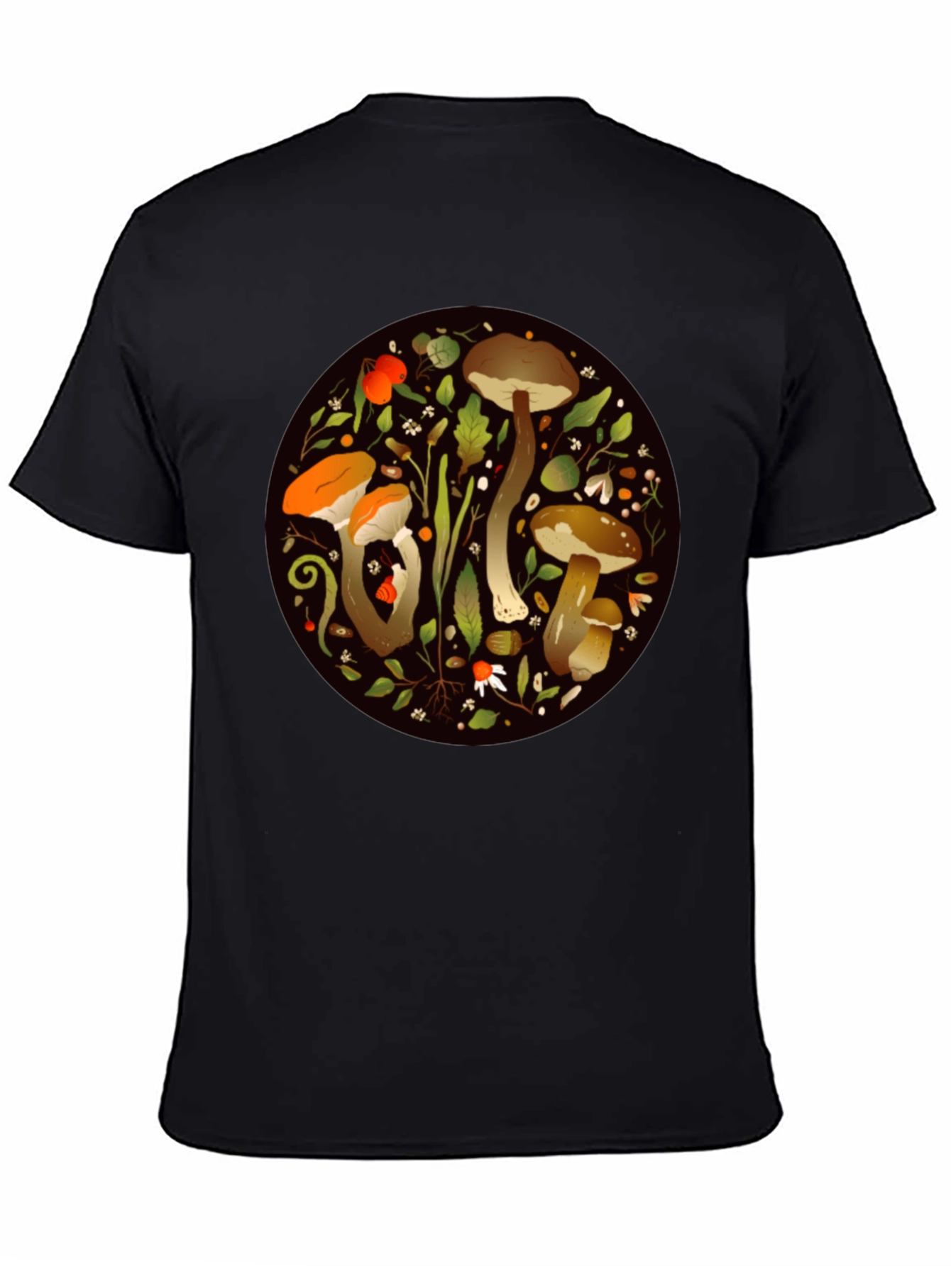 Mushroom Circle Graphic Tee - Nature Inspired Design