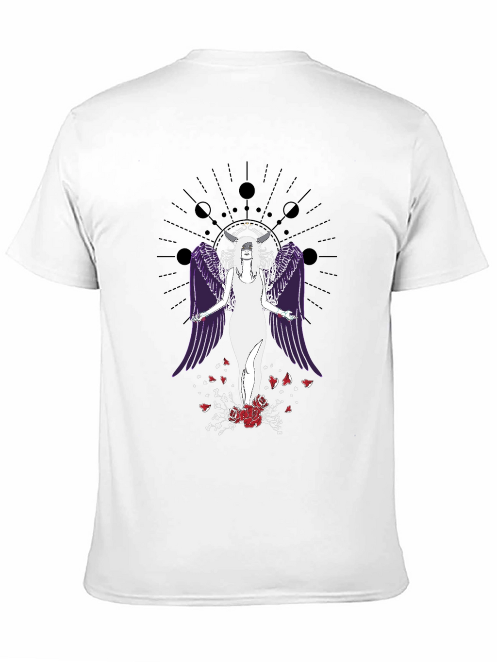 Celestial Angel Wings Graphic Tee - Gothic Aesthetic