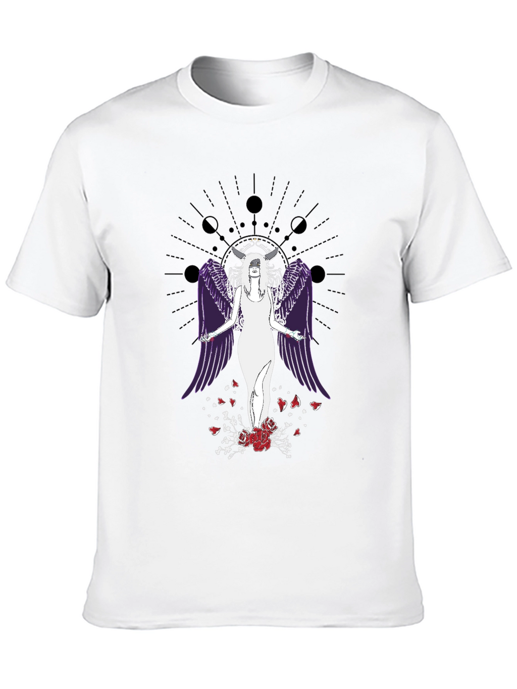 Celestial Angel Wings Graphic Tee - Gothic Aesthetic