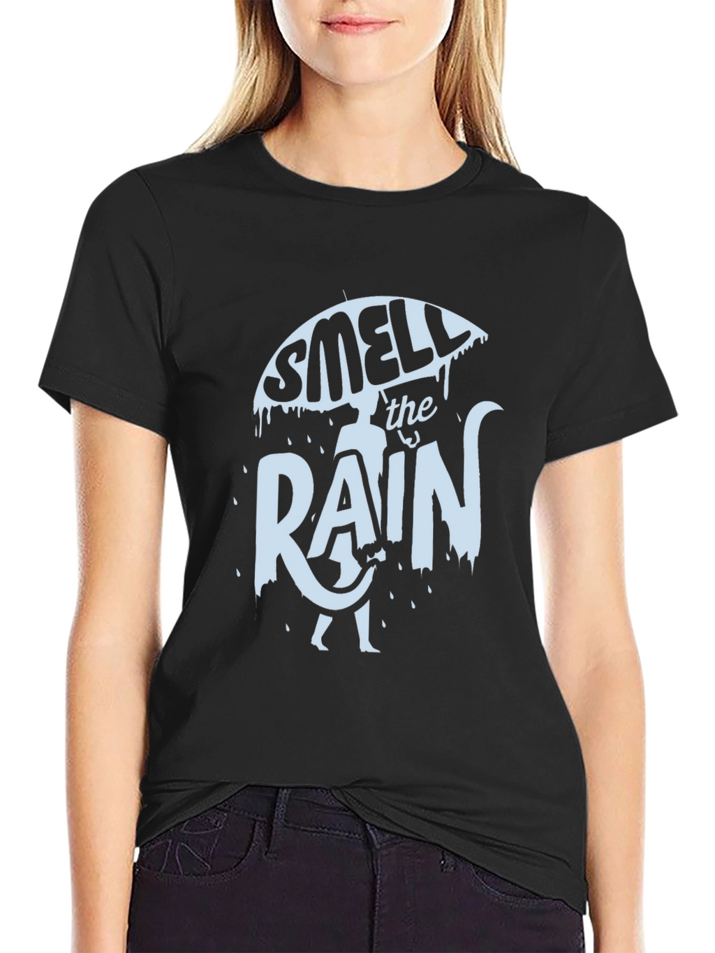 Smell the Rain Black Graphic Tee
