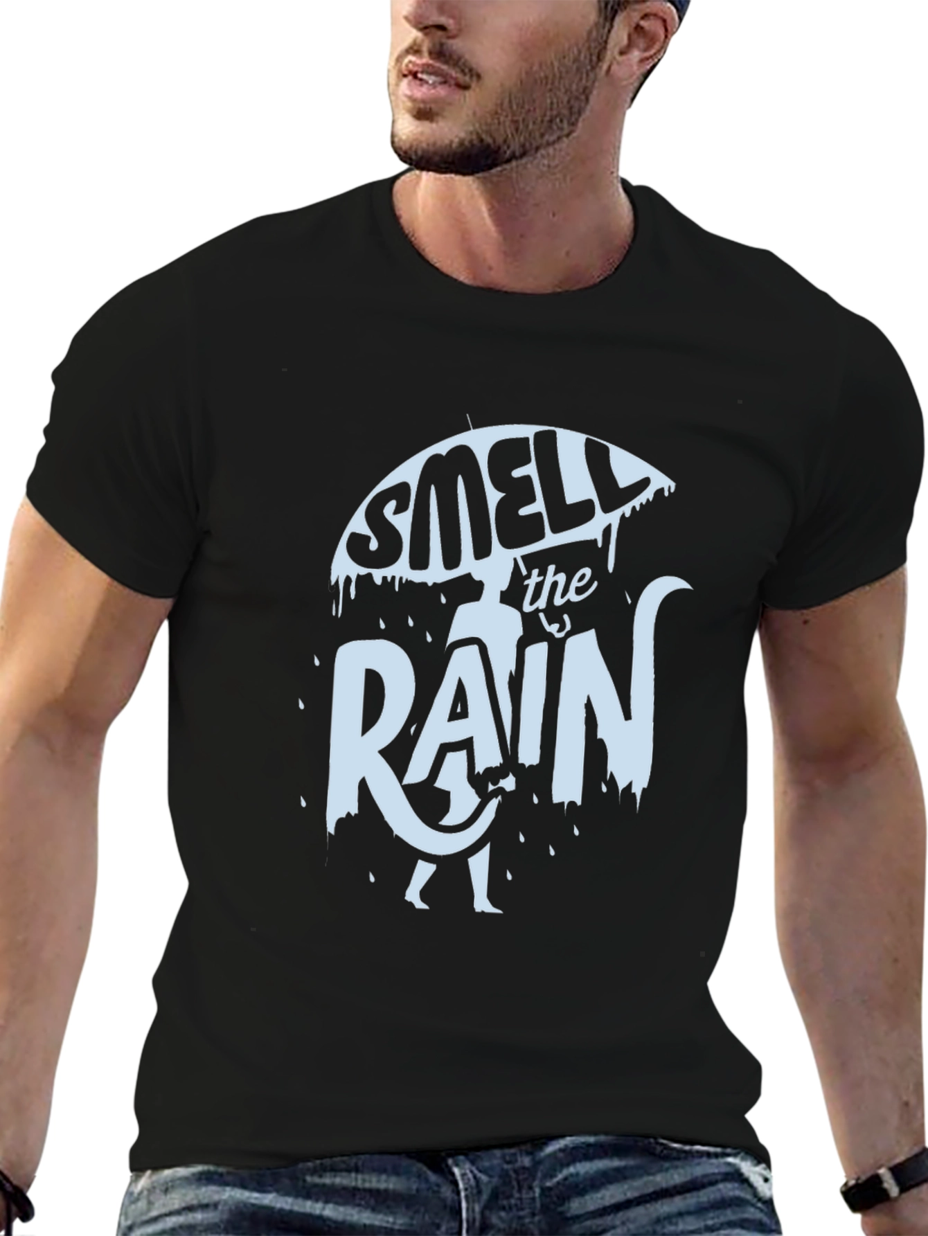 Smell the Rain Black Graphic Tee