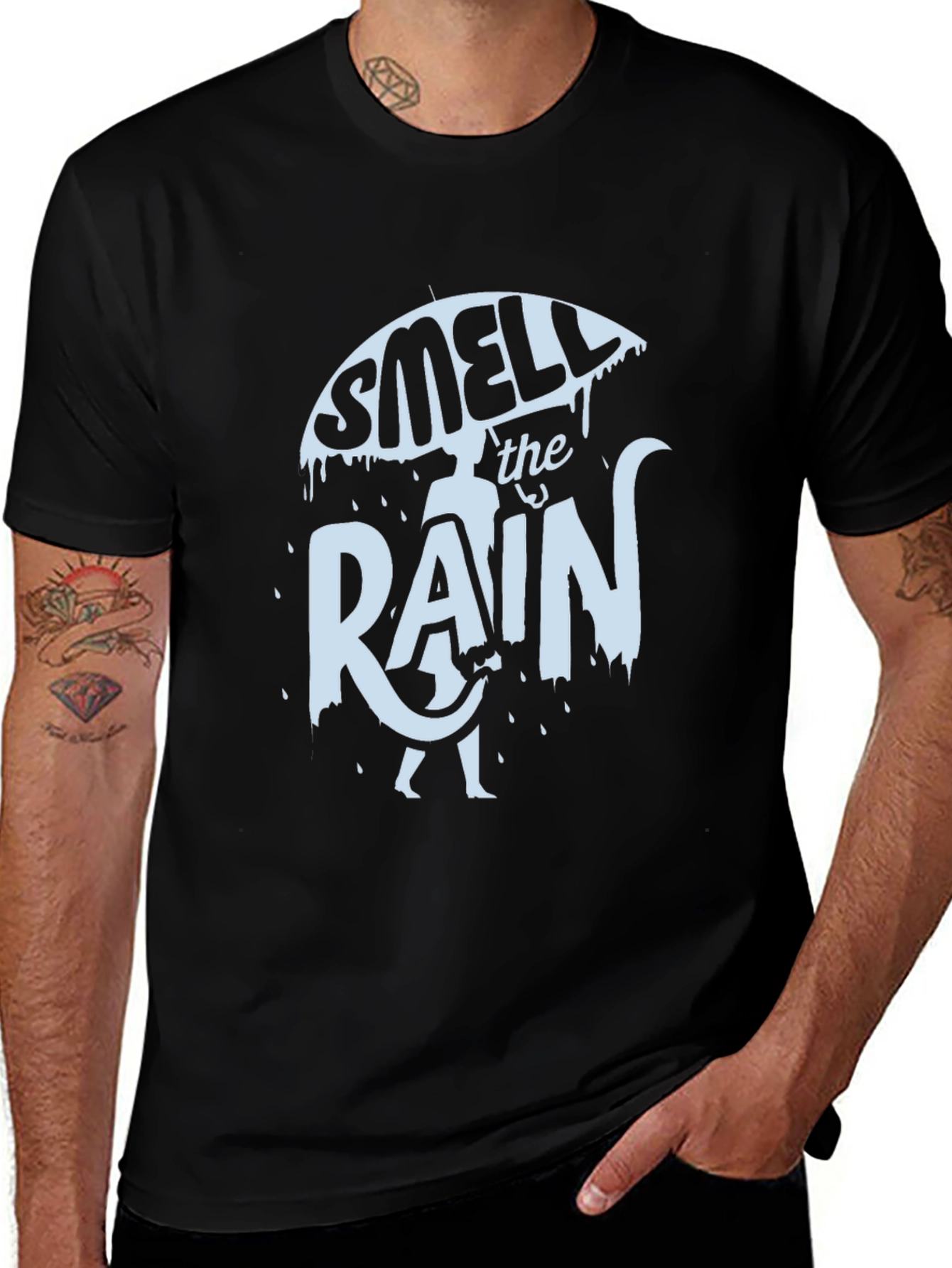Smell the Rain Black Graphic Tee