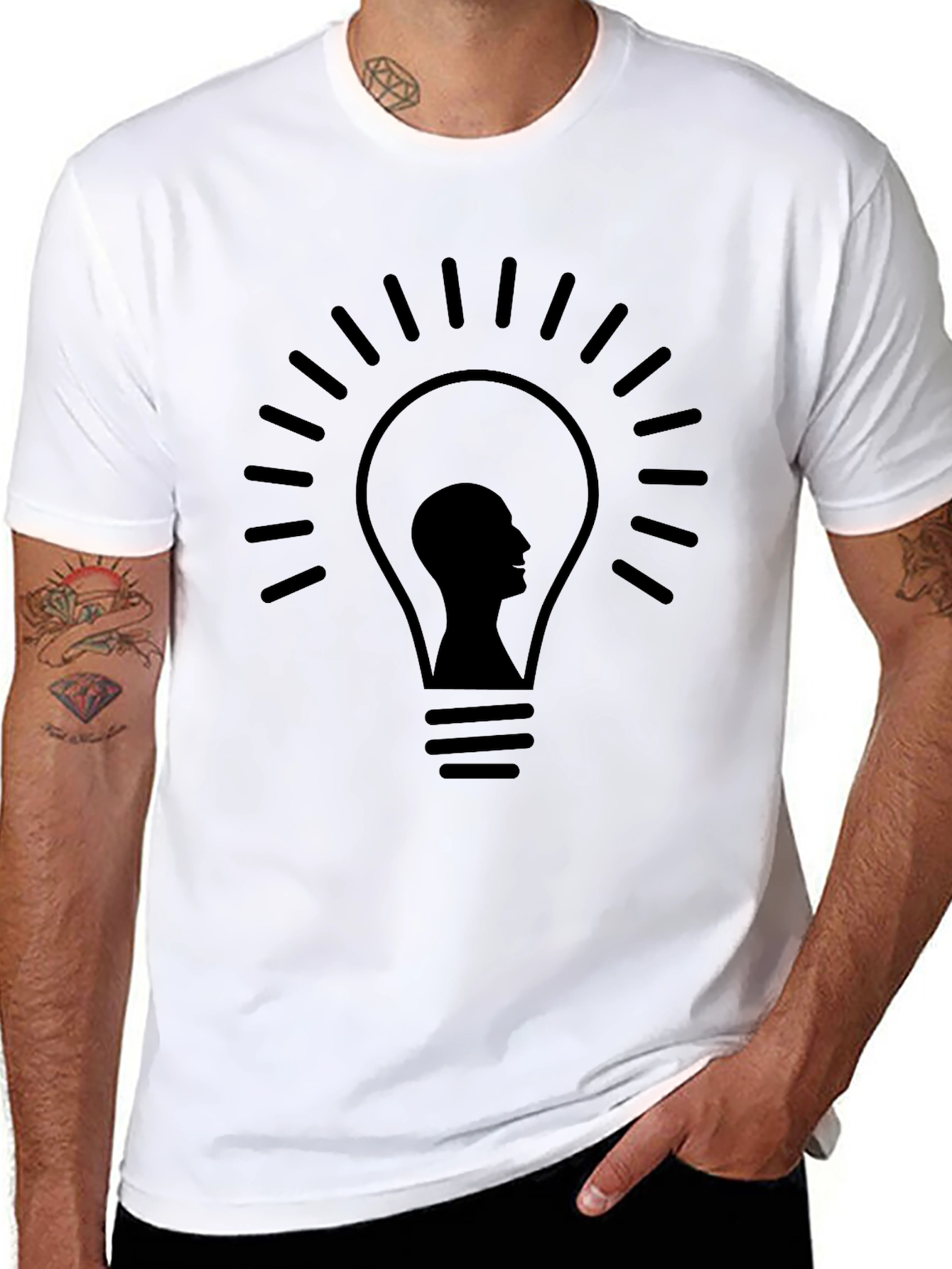 Idea Bulb Head Black T-Shirt