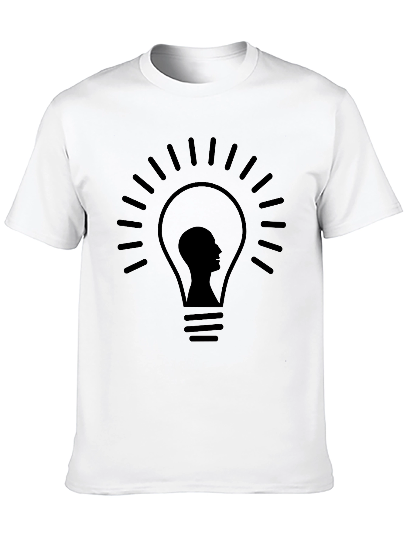 Idea Bulb Head Black T-Shirt