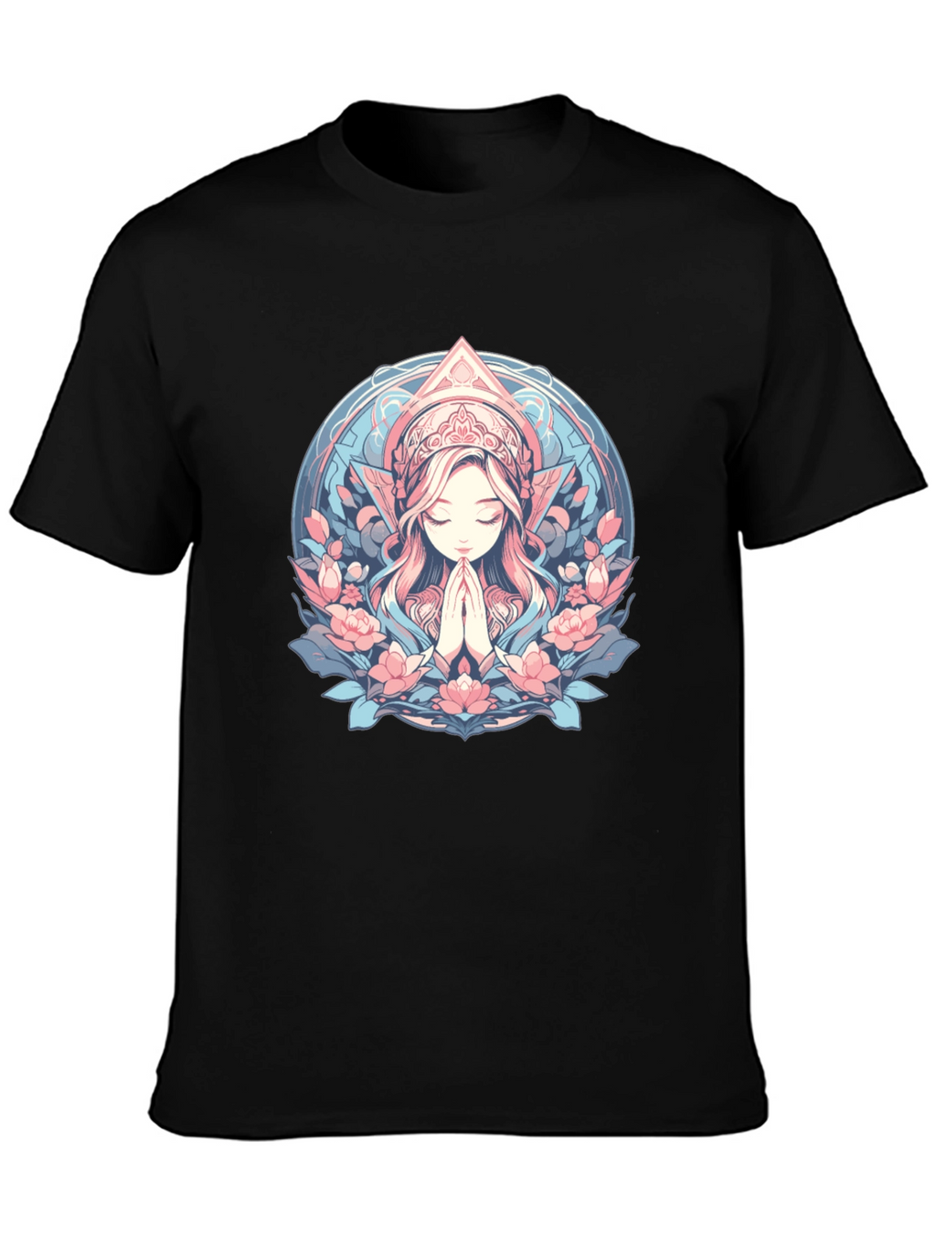 Praying Woman Floral T-Shirt