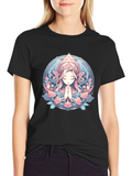Praying Woman Floral T-Shirt