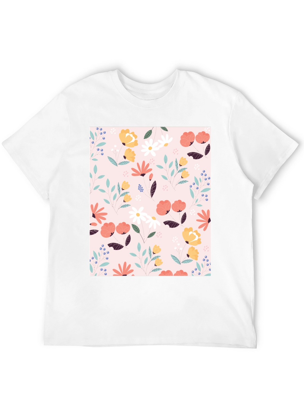 Floral Print Black T-Shirt
