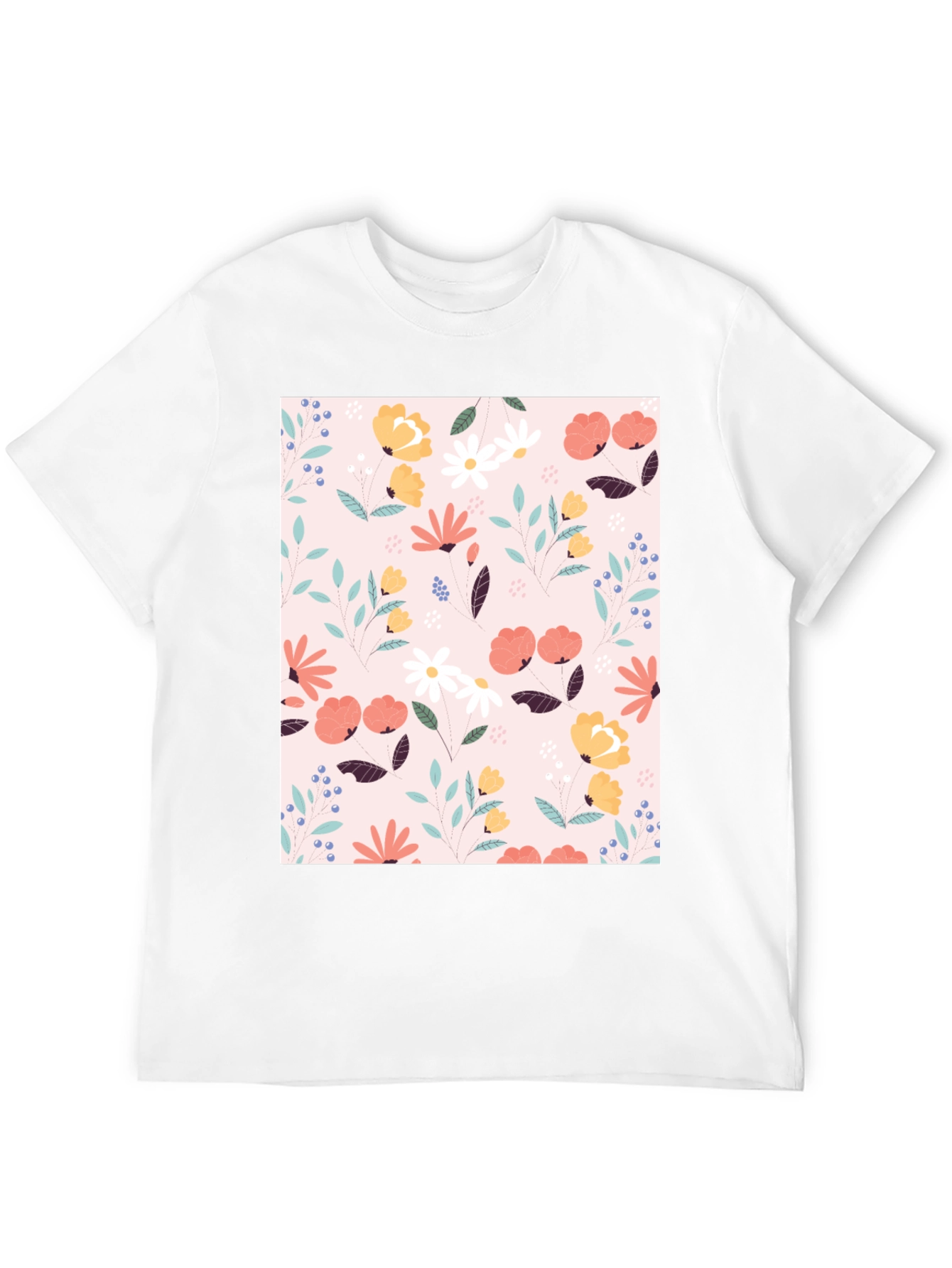 Floral Print Black T-Shirt