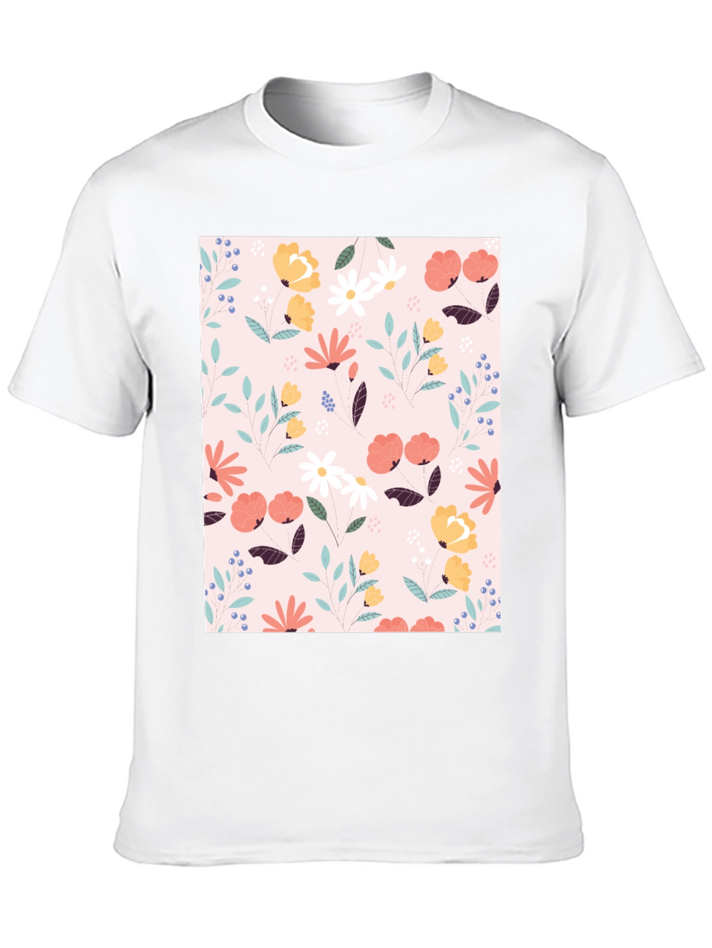 Floral Print Black T-Shirt