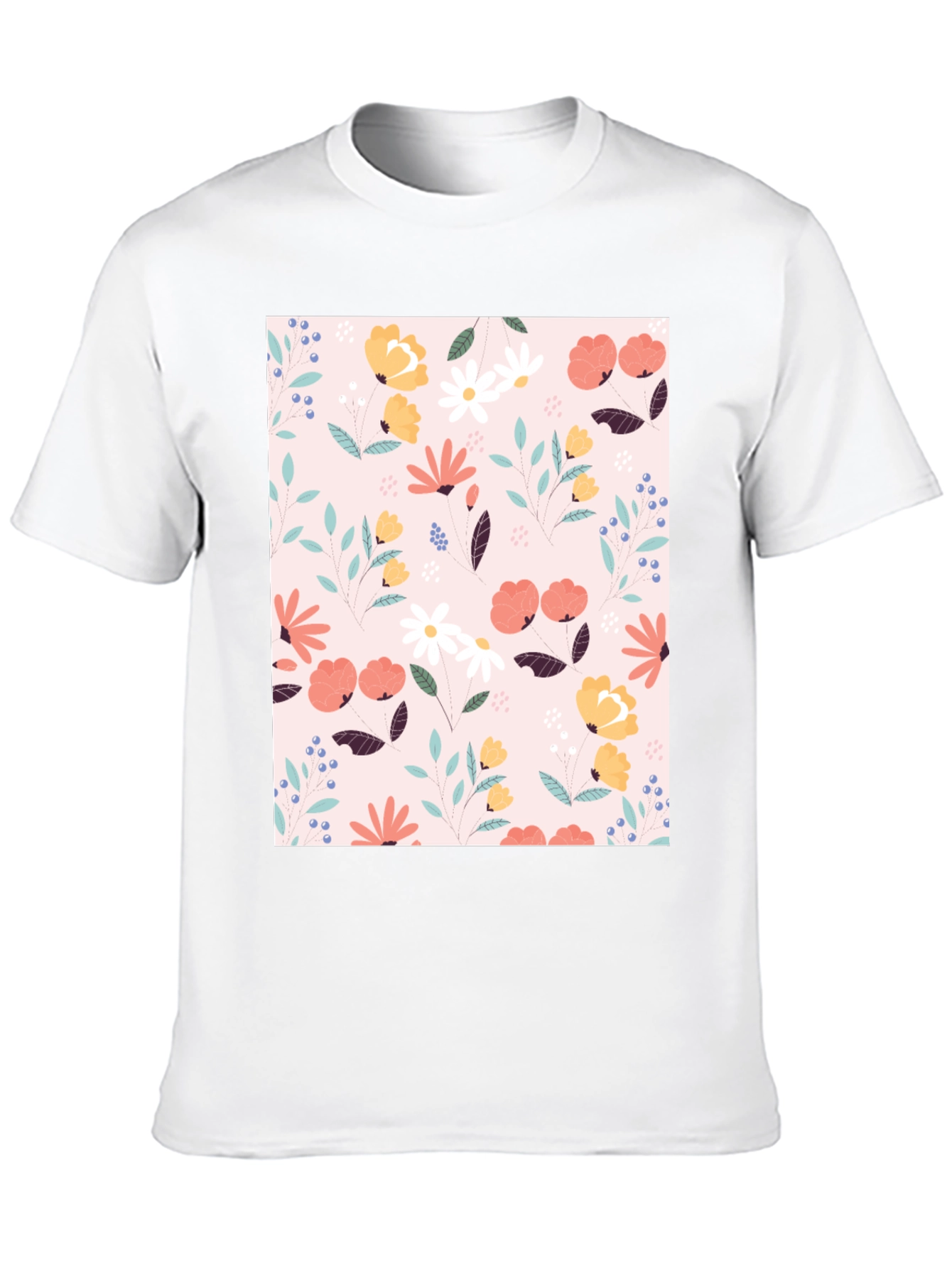 Floral Print Black T-Shirt