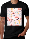 Floral Print Black T-Shirt