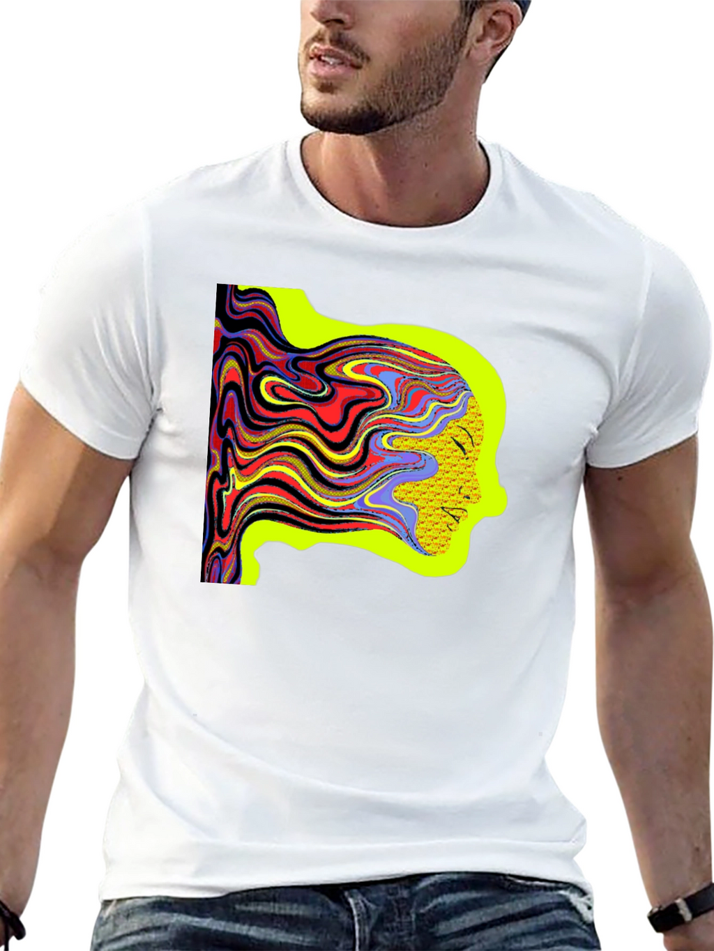 Psychedelic Woman Tee - Artistic Graphic Print Shirt