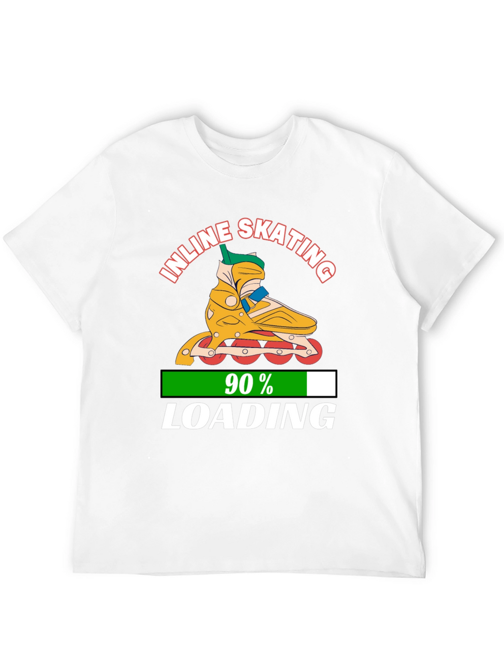 Inline Skating 90% Loading Black Graphic T-Shirt