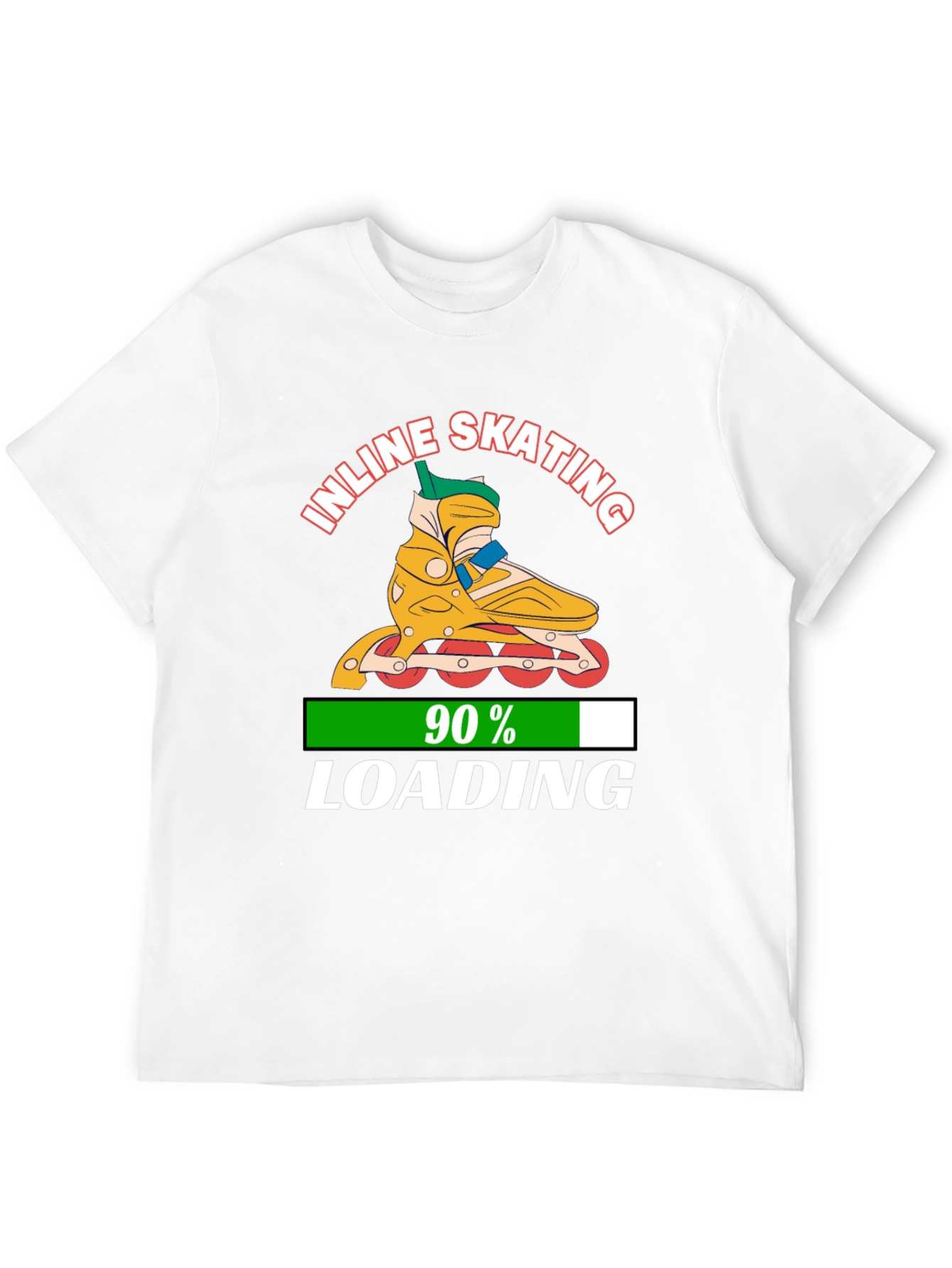 Inline Skating 90% Loading Black Graphic T-Shirt