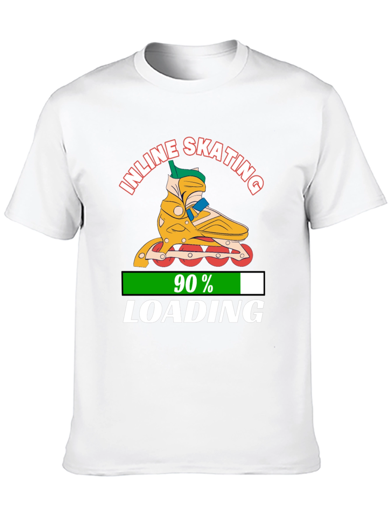Inline Skating 90% Loading Black Graphic T-Shirt