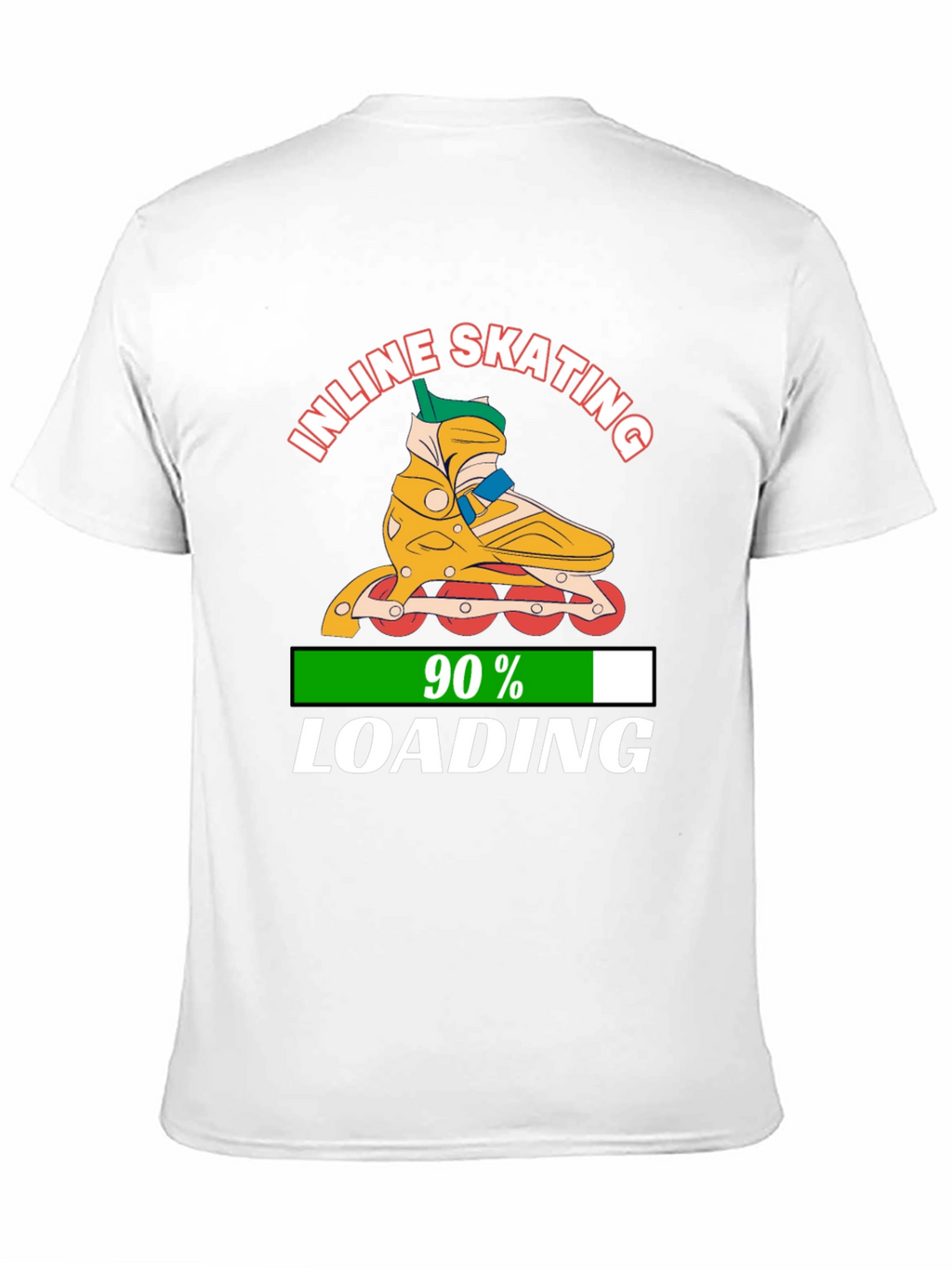 Inline Skating 90% Loading Black Graphic T-Shirt