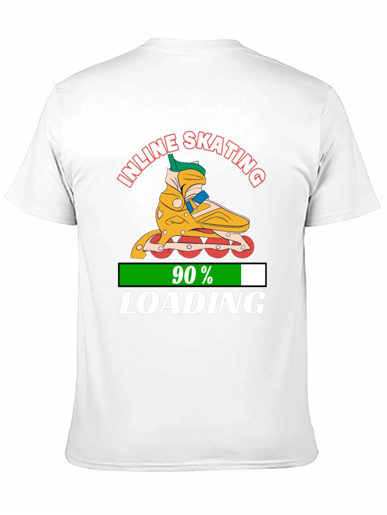 Inline Skating 90% Loading Black Graphic T-Shirt