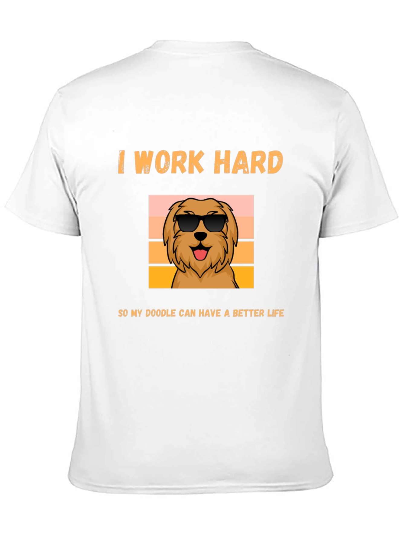 I Work Hard Doodle Dog Graphic T-Shirt