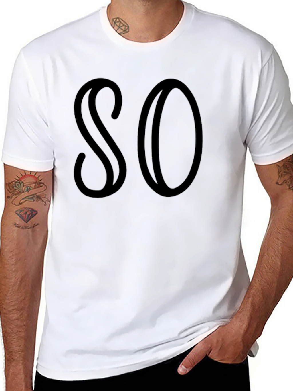 SO Graphic Tee - Black Cotton Blend Casual T-Shirt