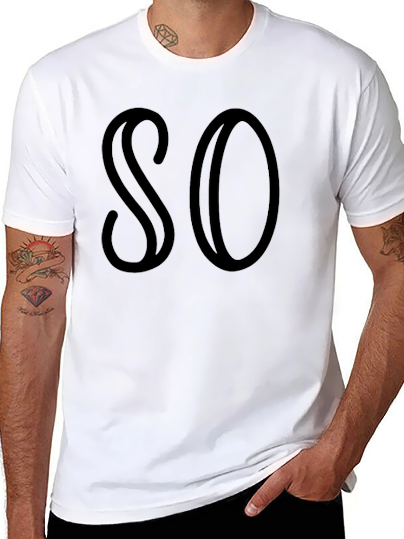 SO Graphic Tee - Black Cotton Blend Casual T-Shirt