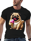Pug Ice Cream T-Shirt - Adorable Dog Tee