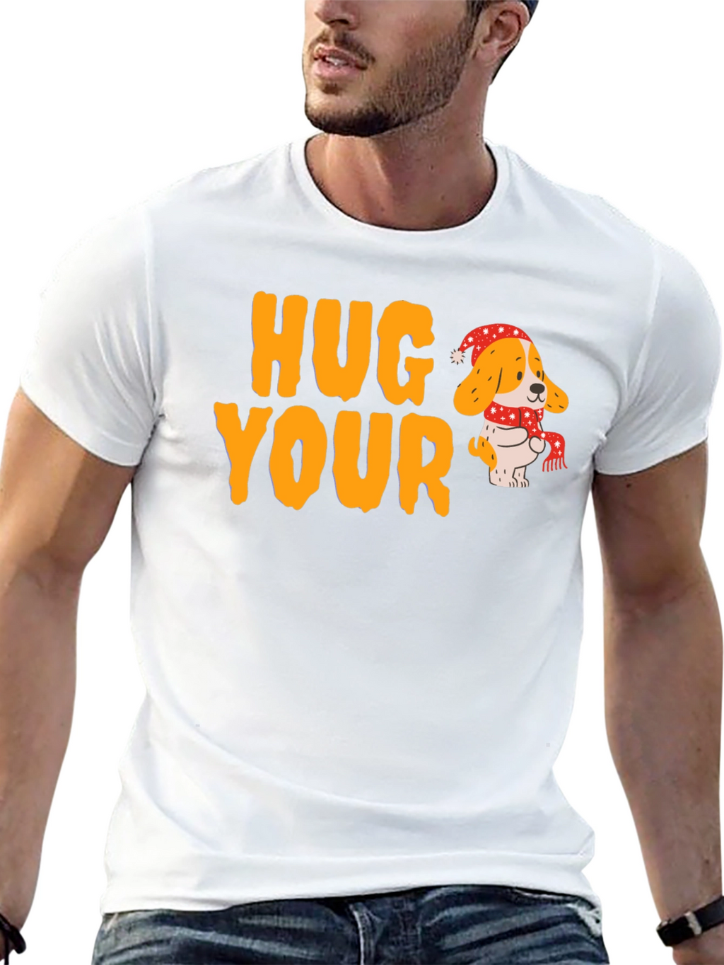 Hug Your Dog T-Shirt Holiday Beagle Tee