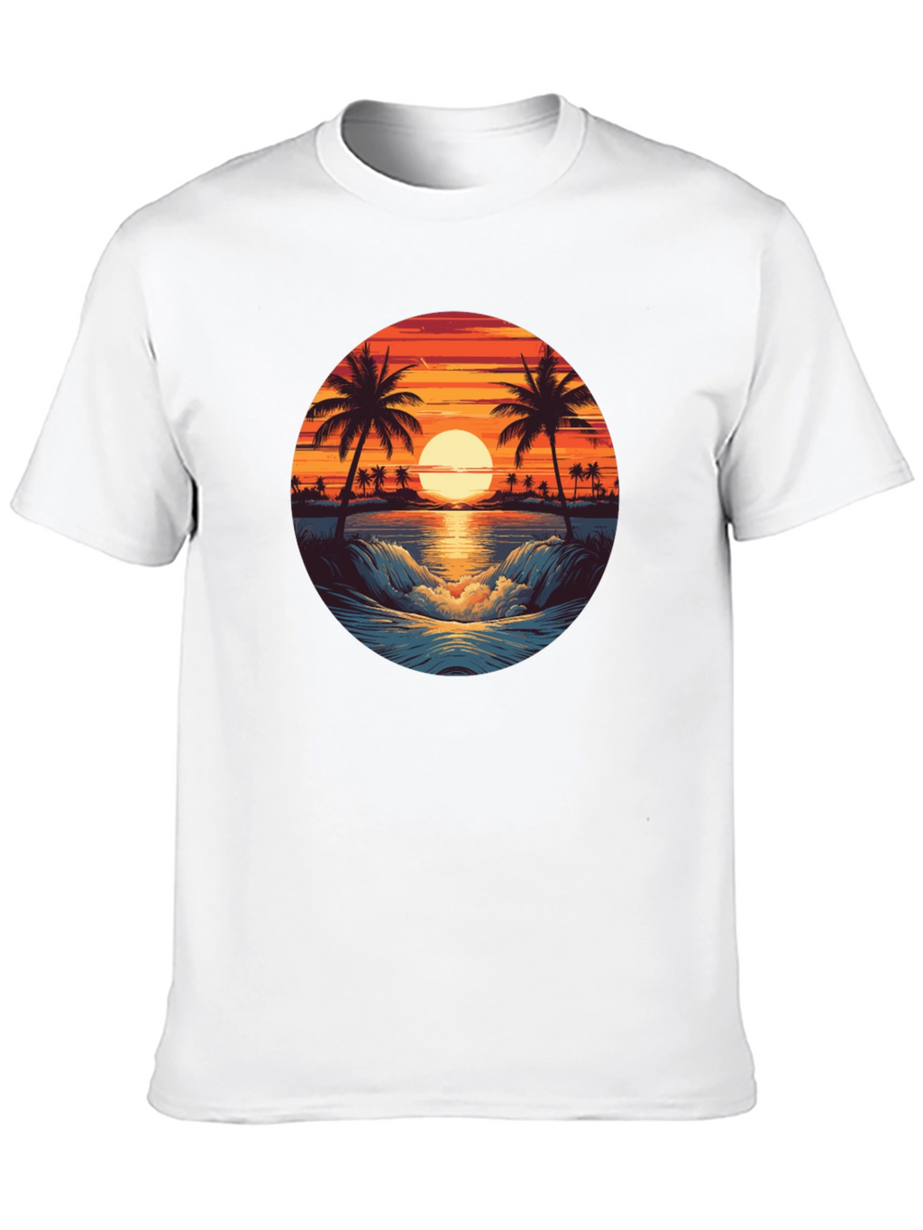 Sunset Beach Graphic Tee - Black