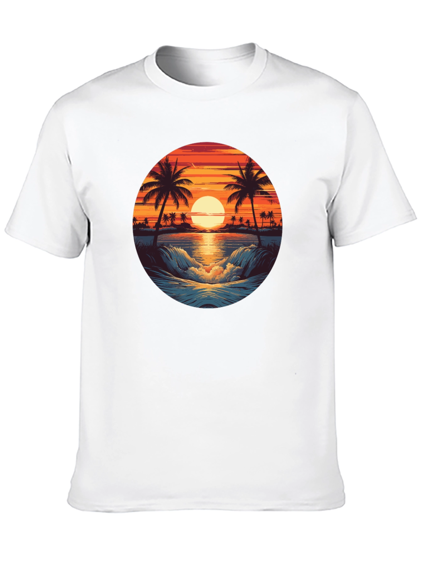 Sunset Beach Graphic Tee - Black