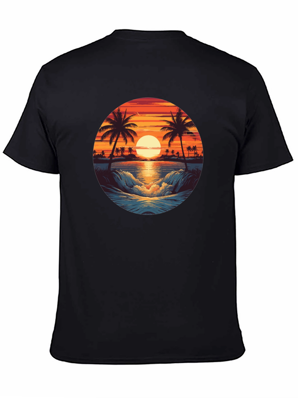 Sunset Beach Graphic Tee - Black