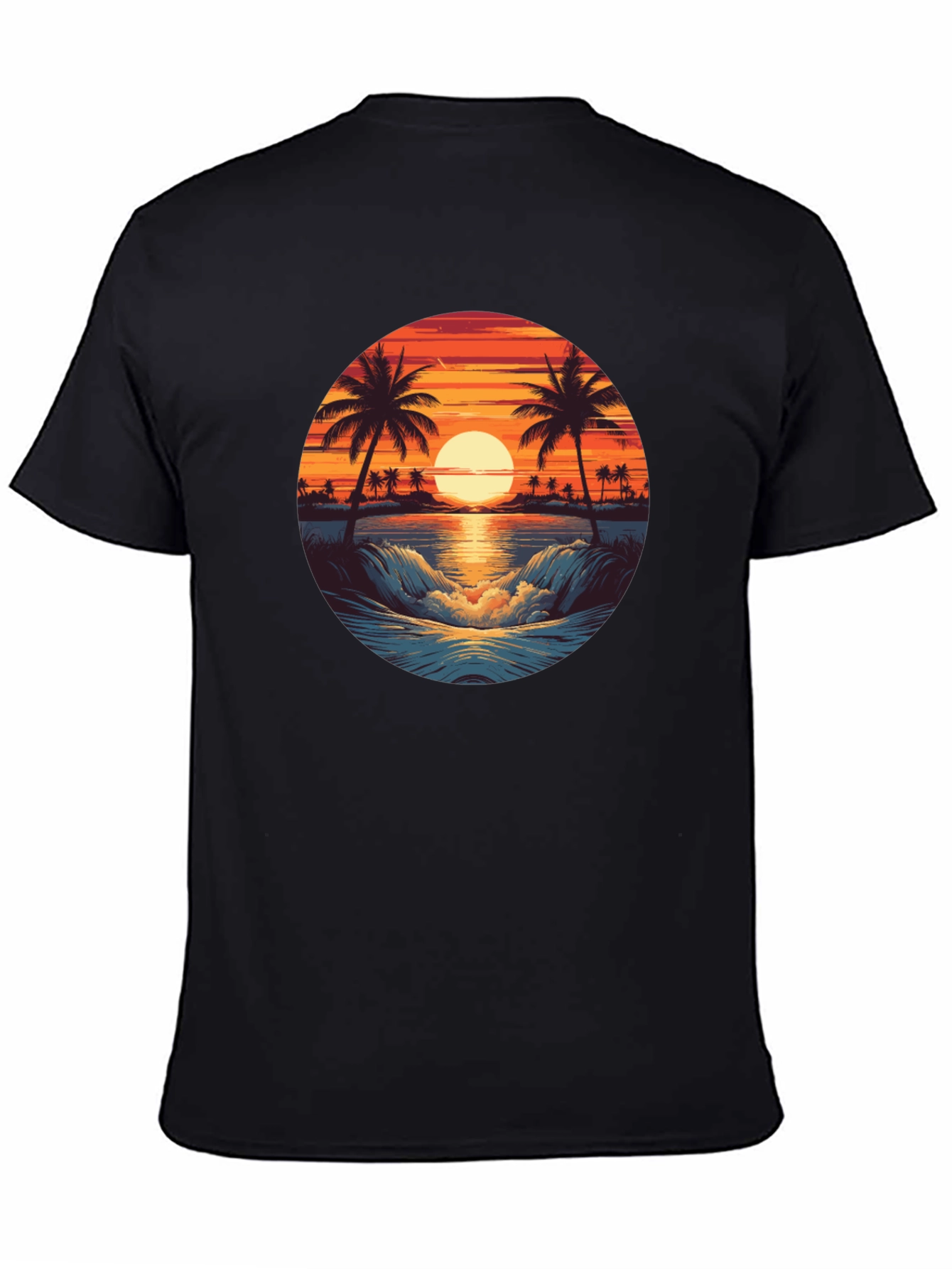 Sunset Beach Graphic Tee - Black